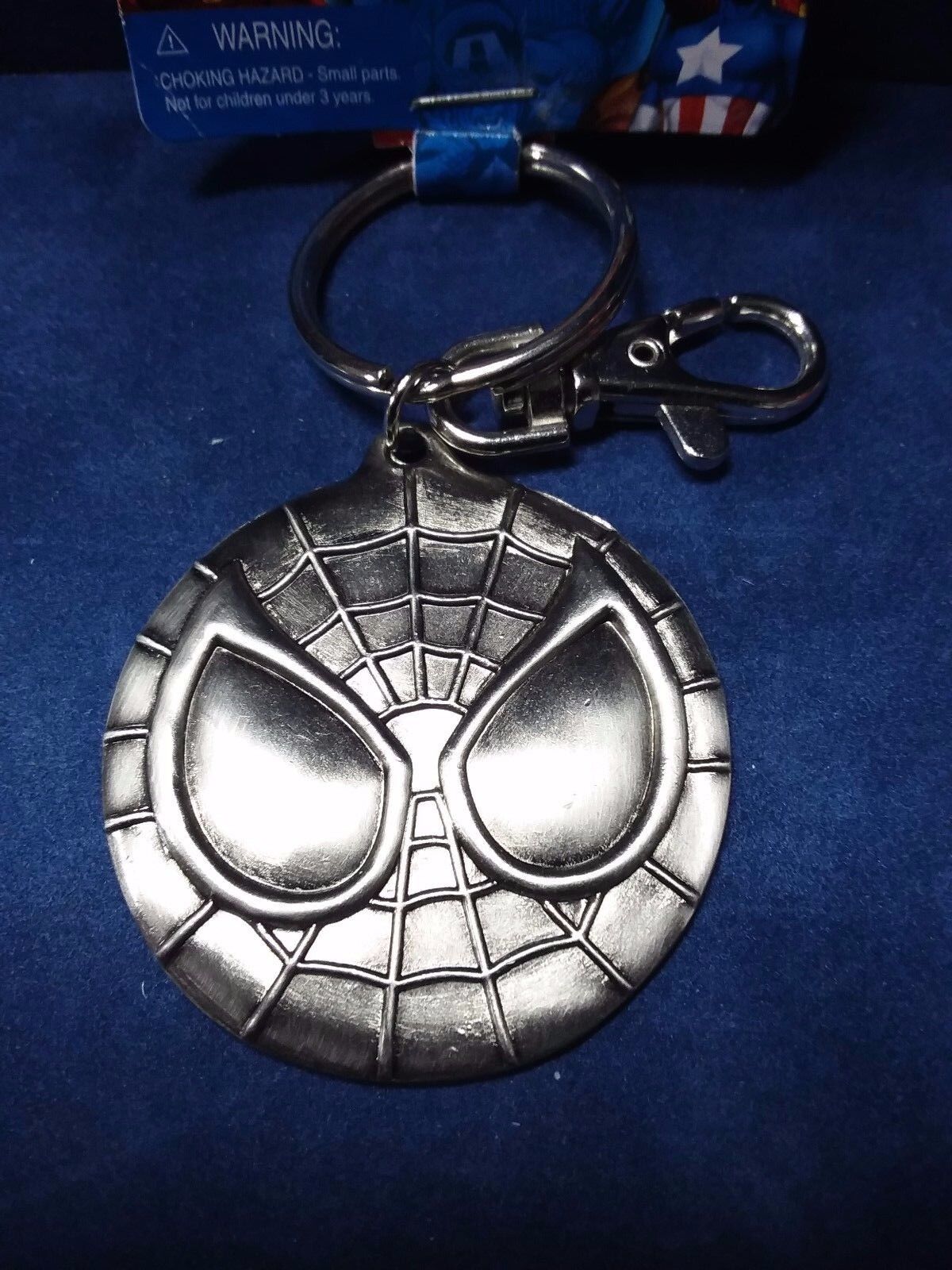 Spider-man Mask Keychain Keyring Pewter Marvel Heroes NWT