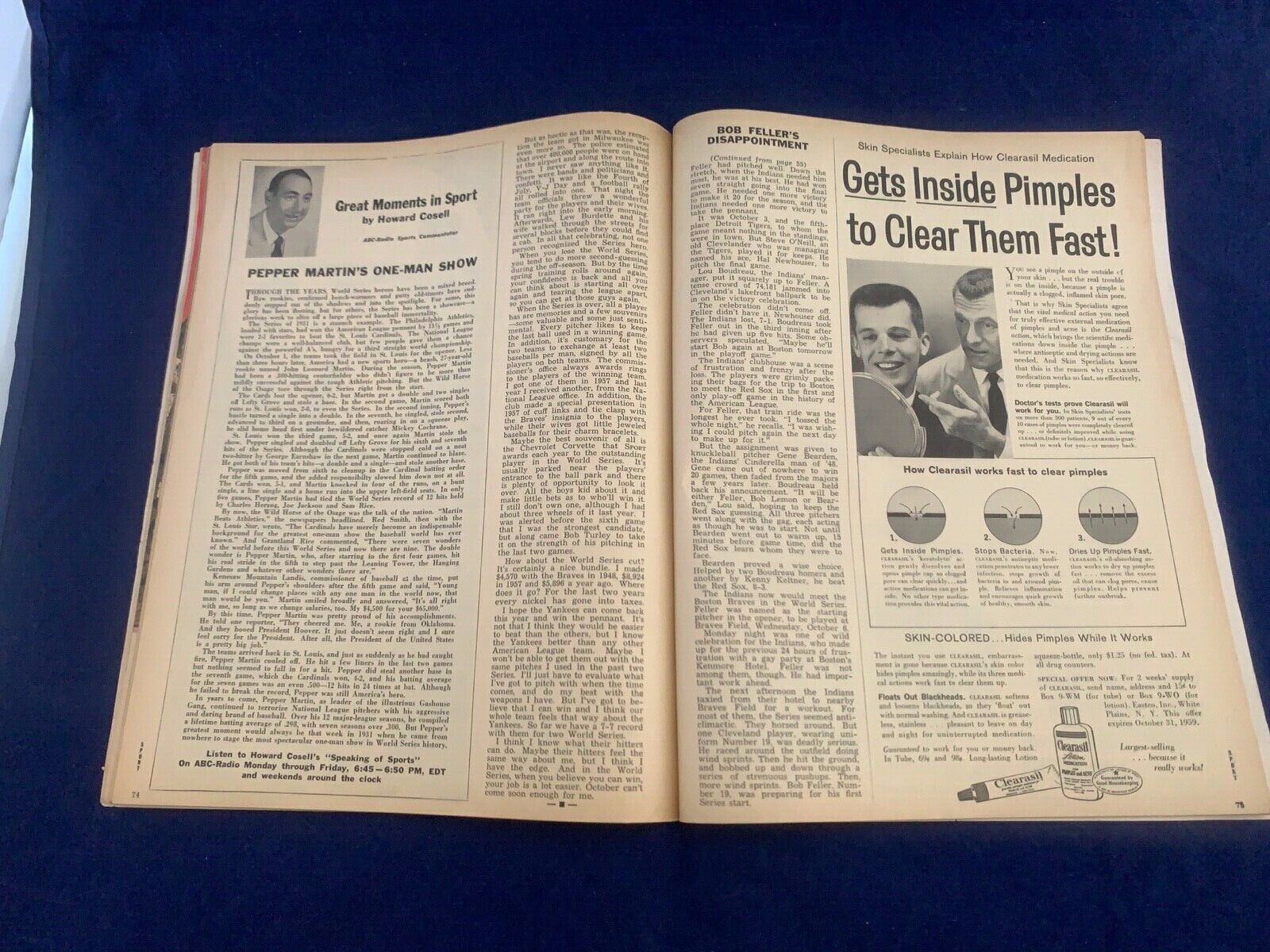 Sport Magazine Special issue 1959 Warren Spahn Cover Vintage ! Fair Condition