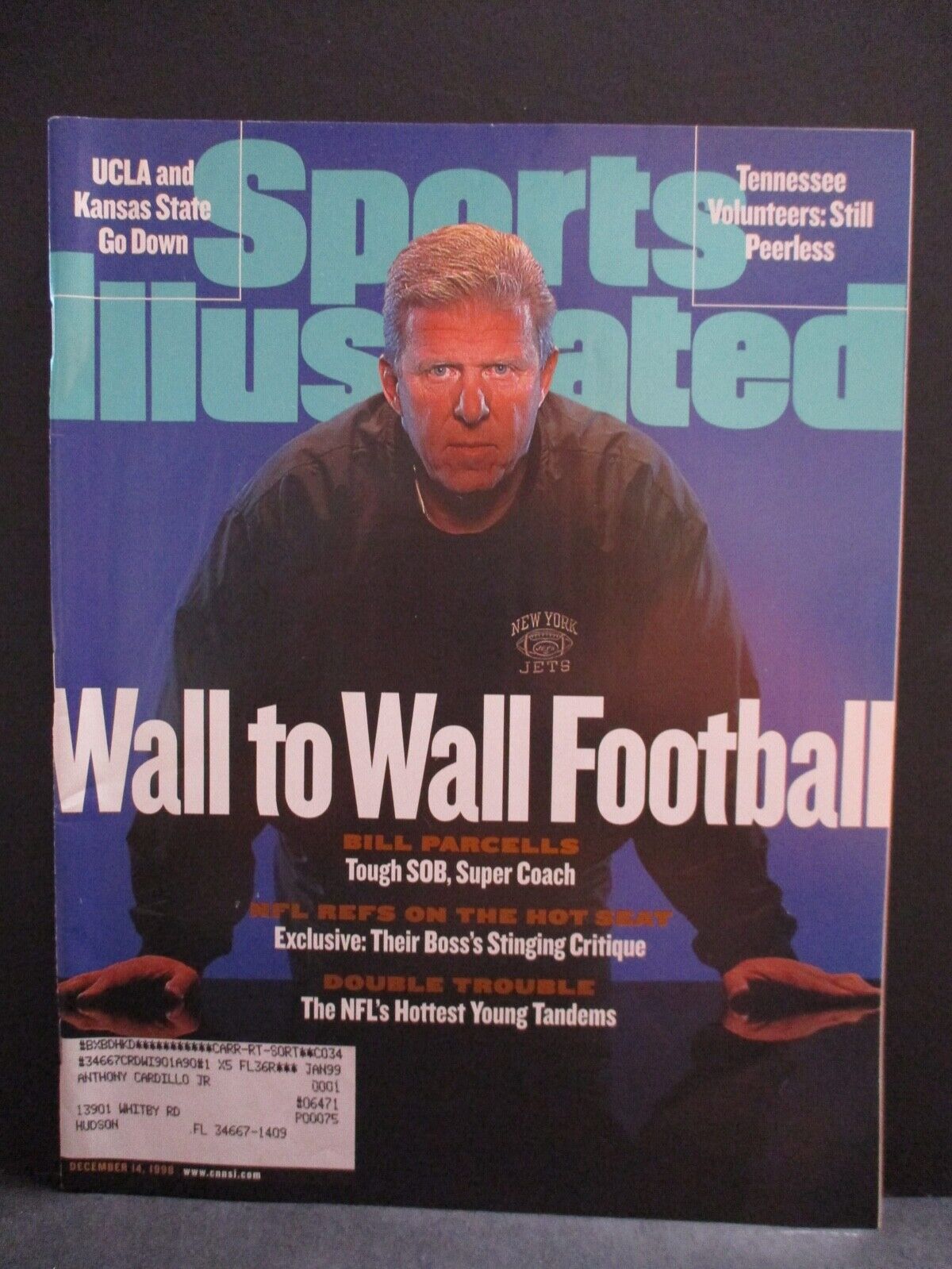 Sports Illustrated Magazine Dec 14 1998 Bill Parcells Front Cover Ship Label EX