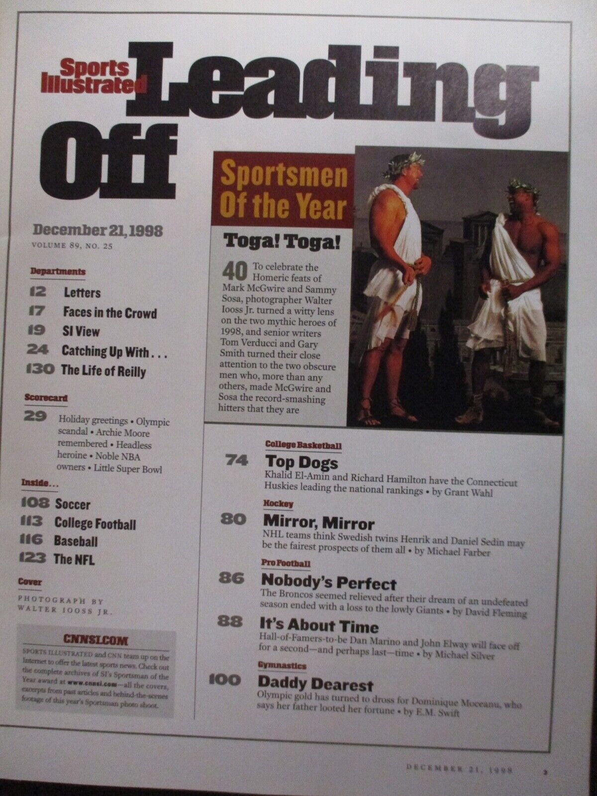 Sports Illustrated Magazine Dec 21 1998 Sosa McGwire Cover Ship Label VG-EX