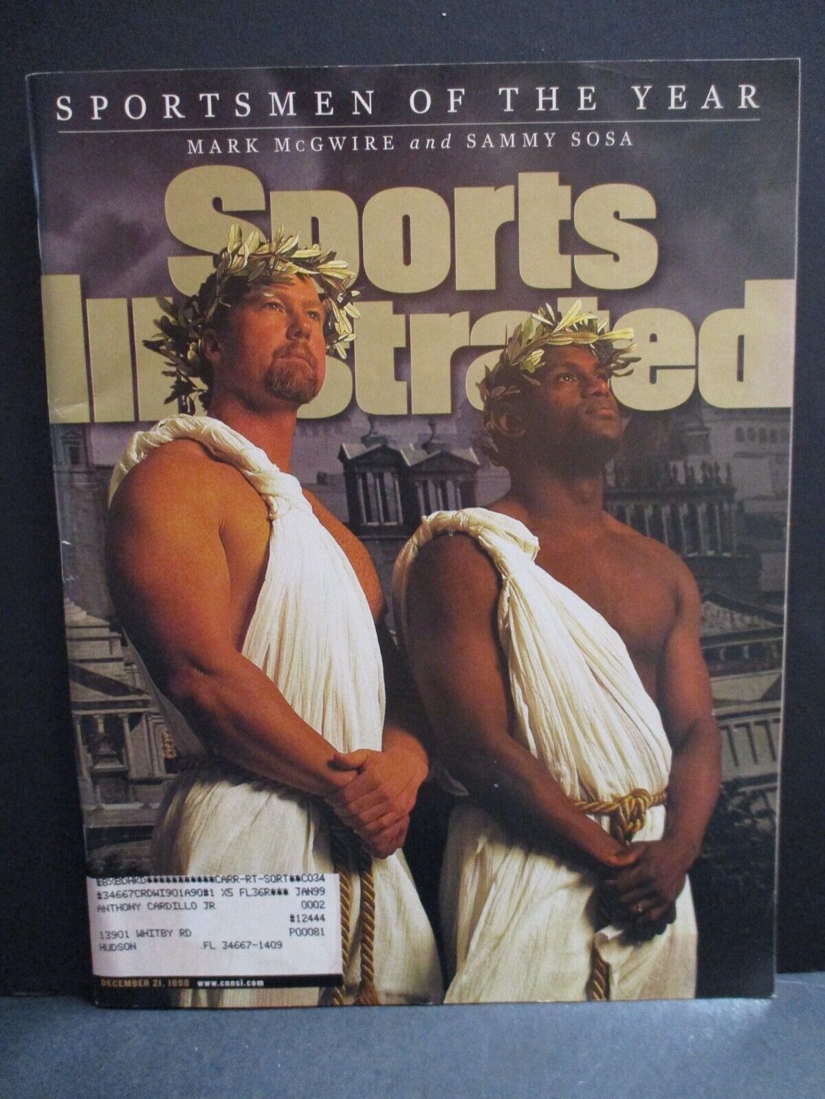 Sports Illustrated Magazine Dec 21 1998 Sosa McGwire Cover Ship Label VG-EX