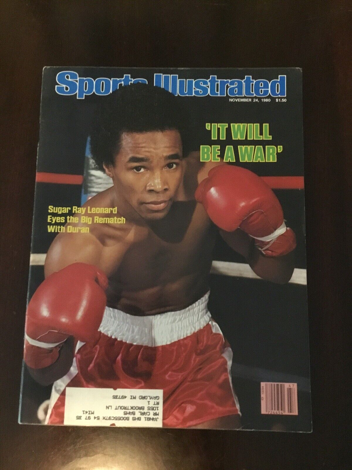 Sports Illustrated Magazine Sugar Ray Leonard Cover November 24, 1980