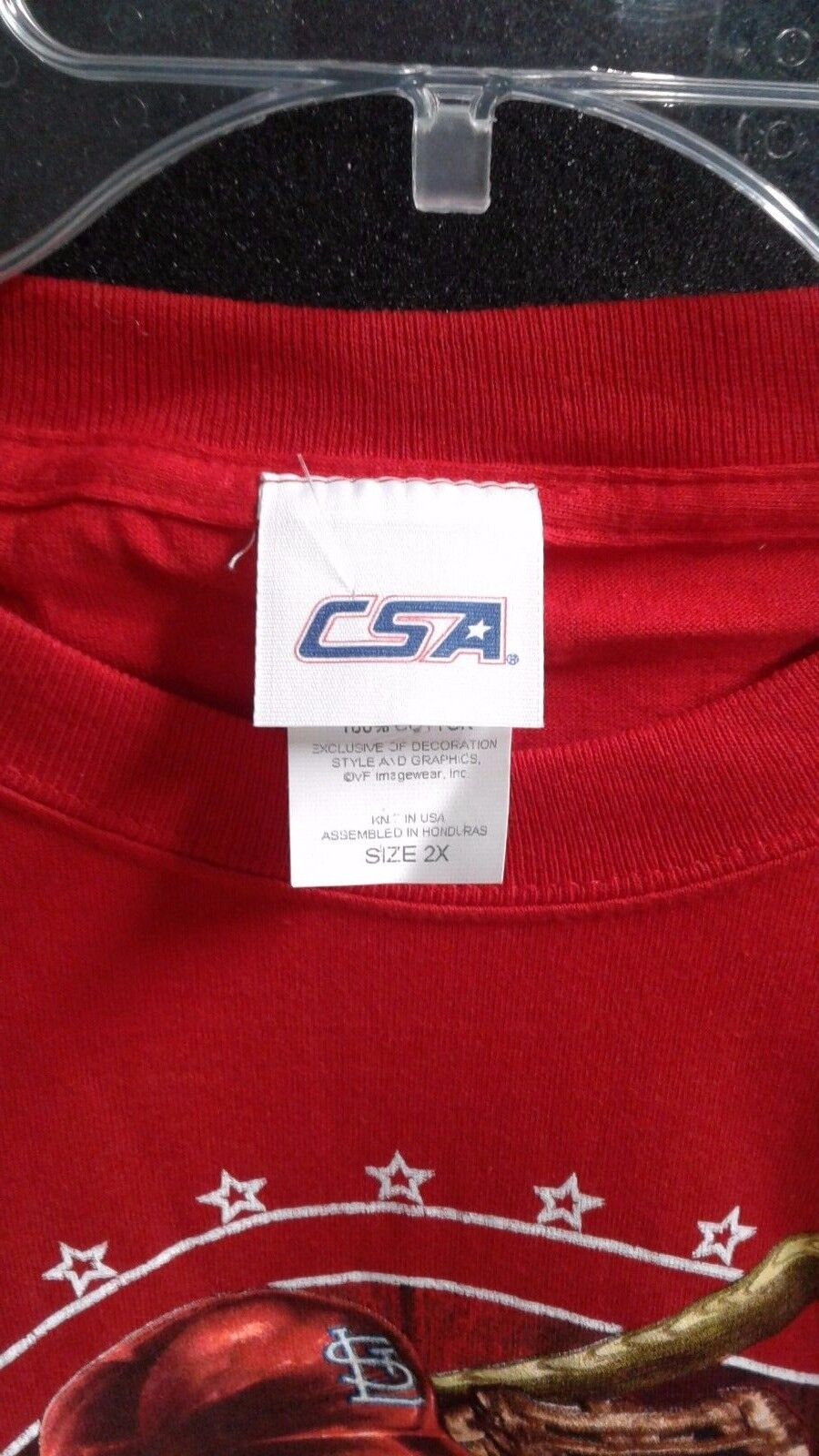 St Louis Cardinals Red T Shirt Size 2X CSA