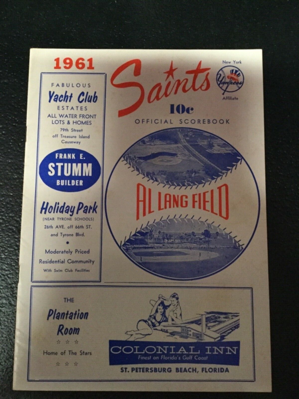 St. Pete Saints 1961 Program Yankees