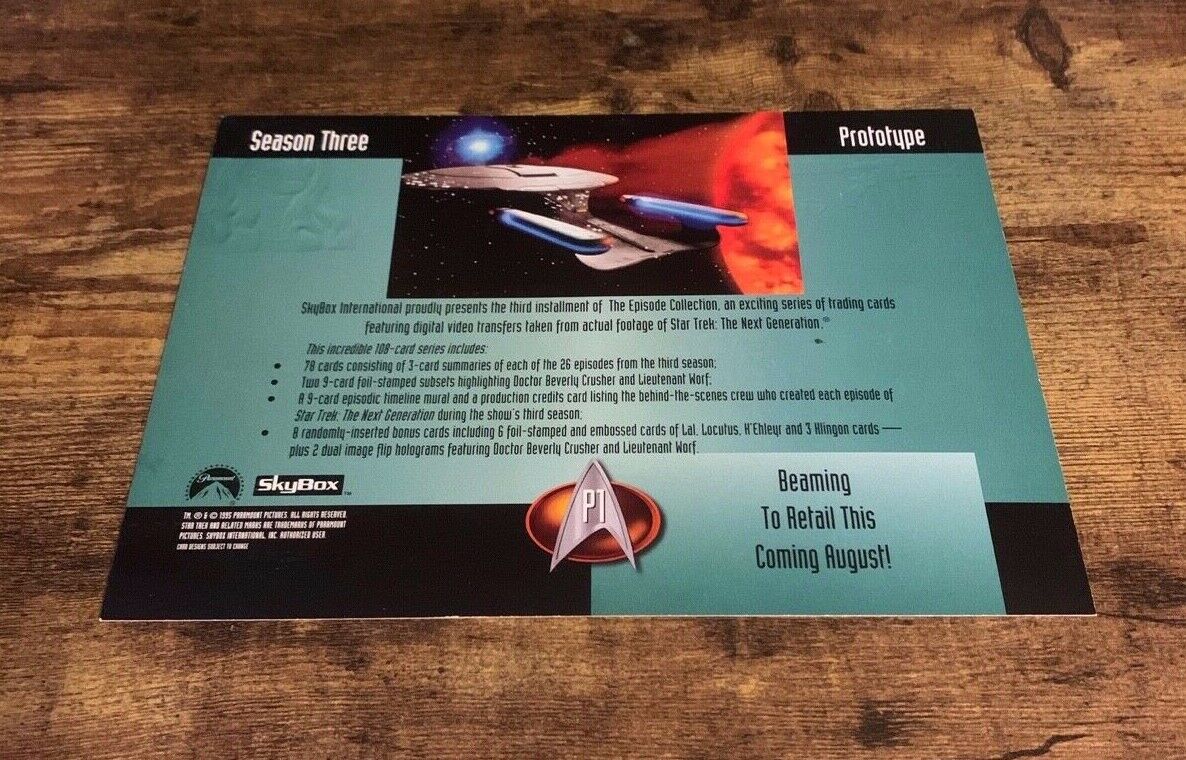 Star Trek The Next Generation Season 3  9 Card Promo Sheet 1995 SkyBox