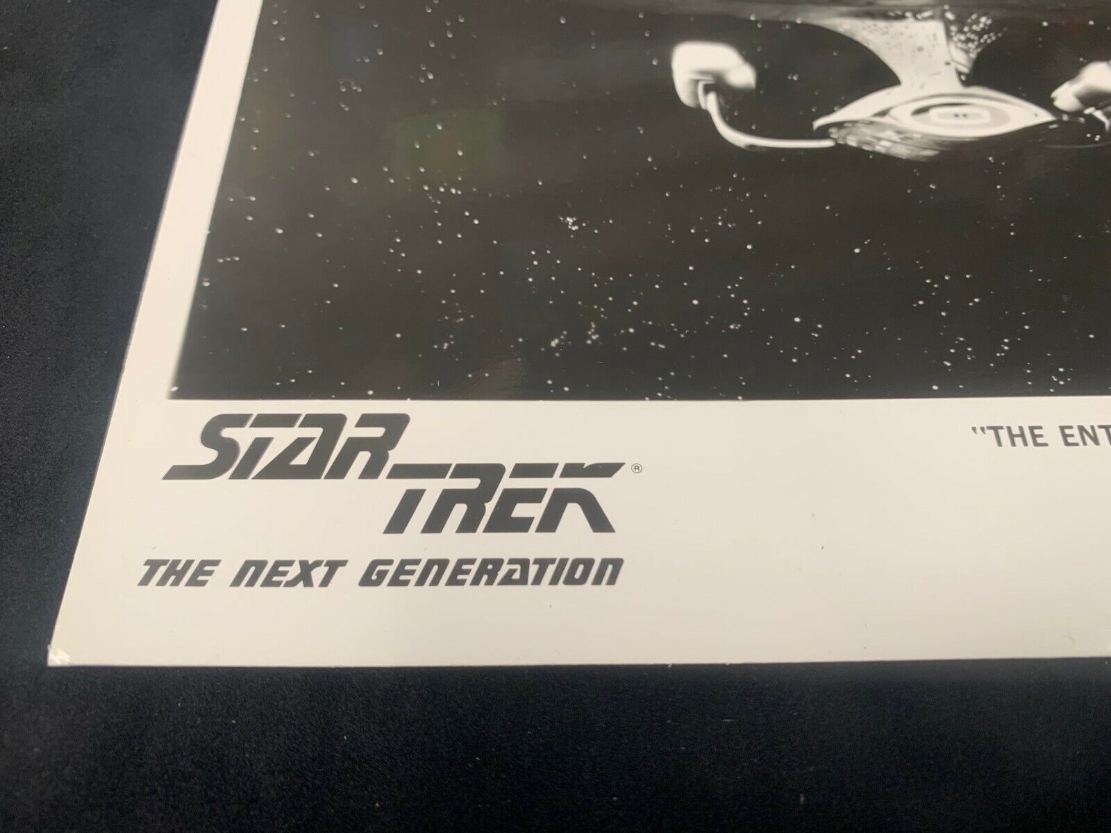 Star Trek The Next Generation StarShip Enterprise in Space B&W 8x10 Photo