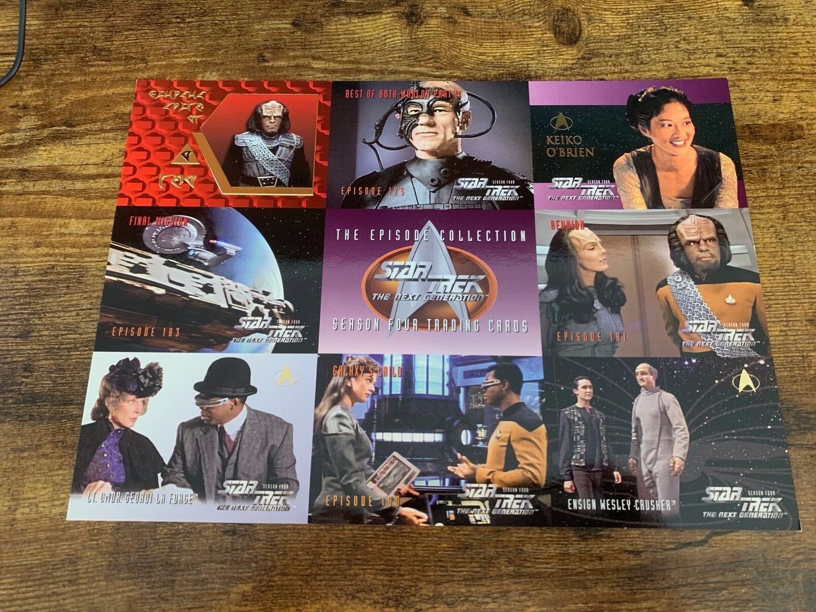 Star Trek TNG Season 4 Uncut Trading Card Promo Sheet 1995 Skybox