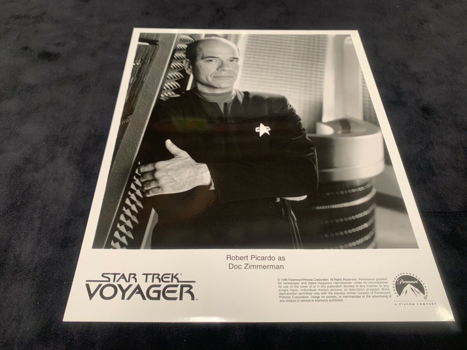 Star Trek Voyager 8x10 B&W Photo of Robert Picardo in Excellent Condition