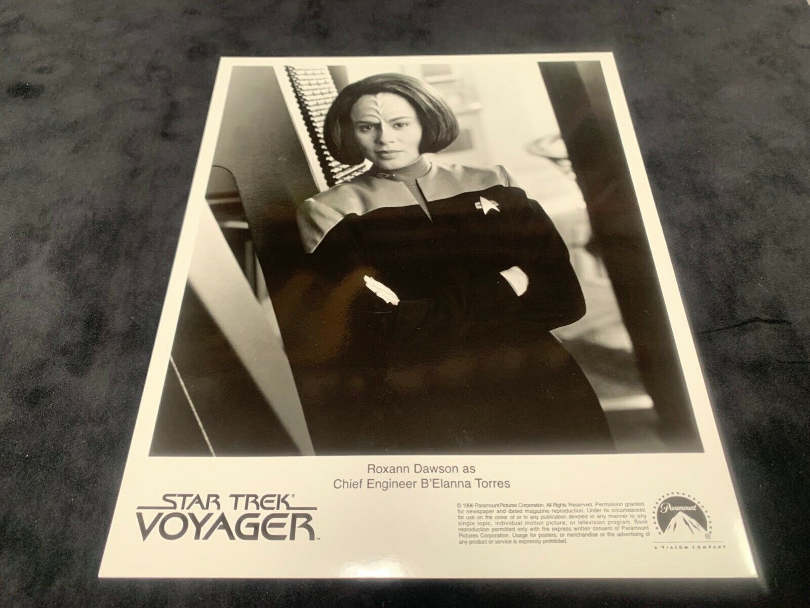 Star Trek Voyager 8x10 B&W Photo of Roxann Dawson in Excellent Condition