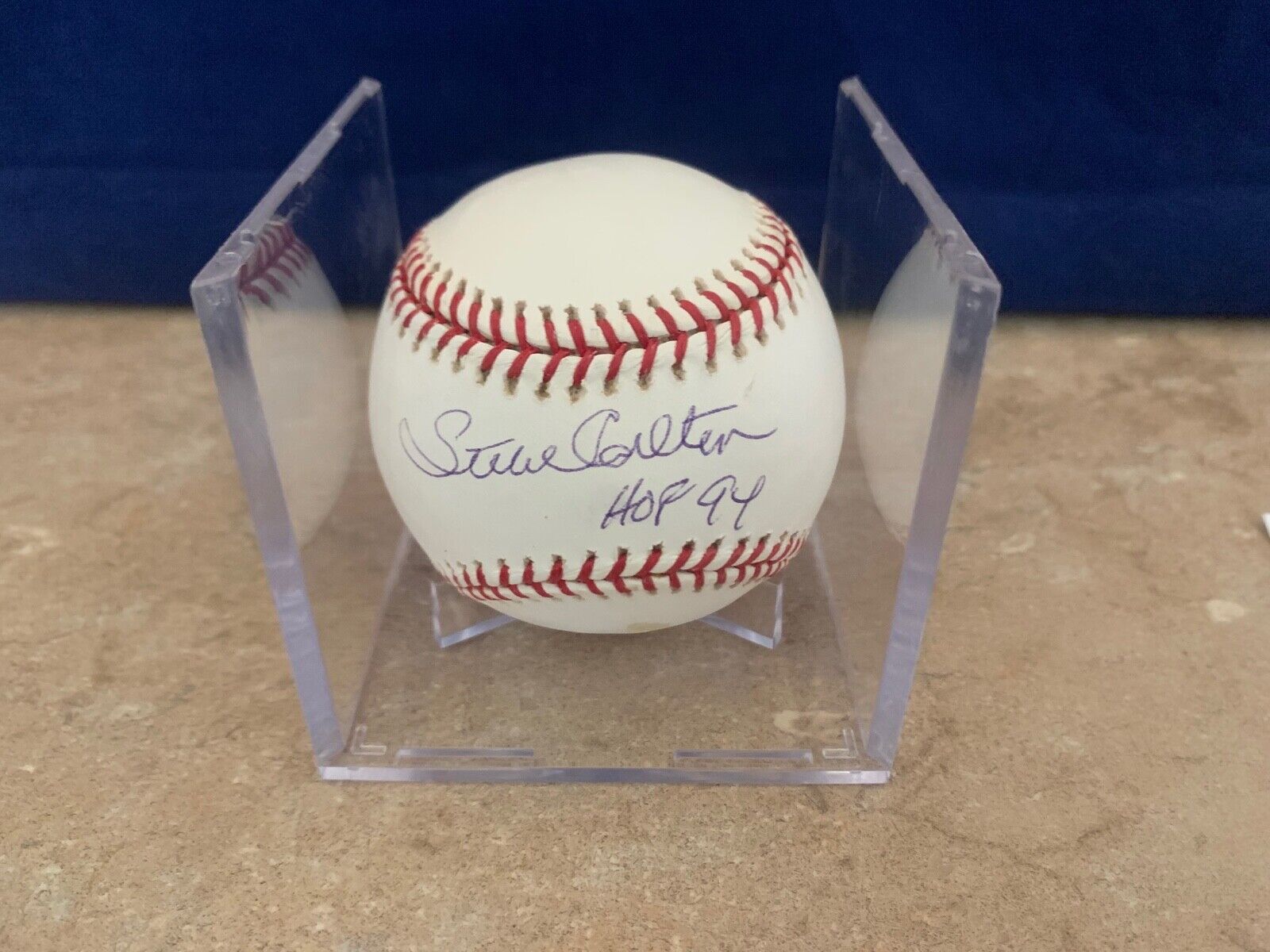 Steve Carlton Autographed Rawlings Baseball HOF 1994 Script JSA COA M45934