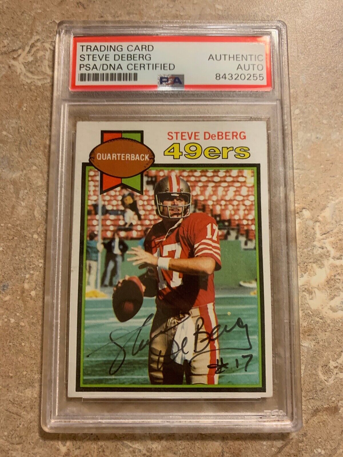 Steve Deberg 49ers Autographed 1979 Topps Football ROOKIE Card PSA Slabbed