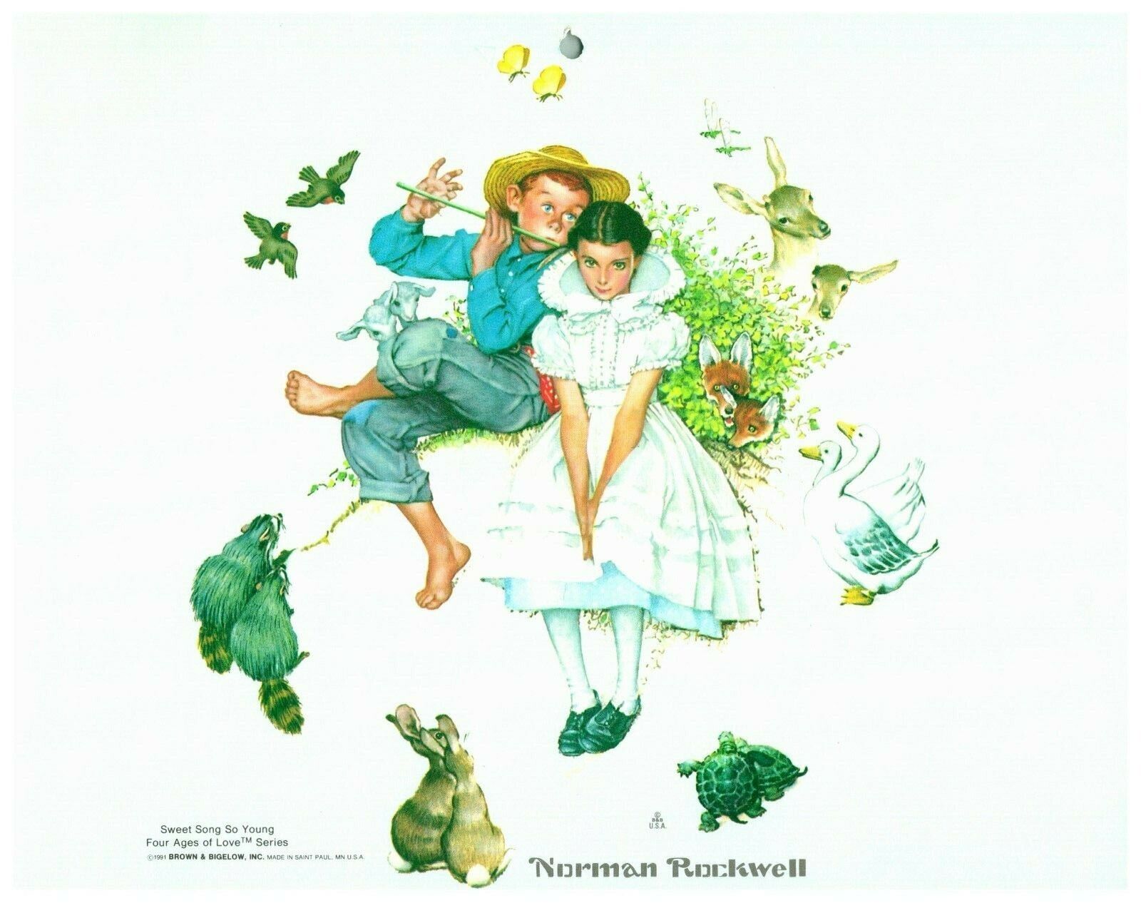 Sweet Song So Young Four Ages of Love Series 1991 Norman Rockwell Calendar