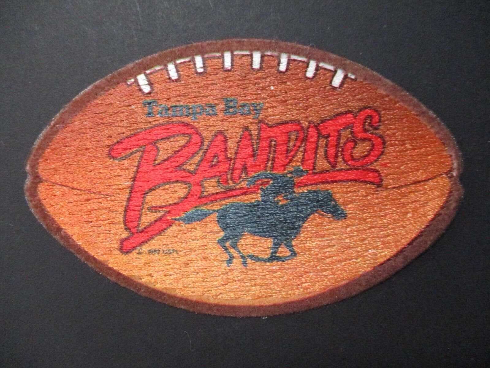 Tampa Bay Bandits Football Shape Patch 2.75 x 4.25 Inches