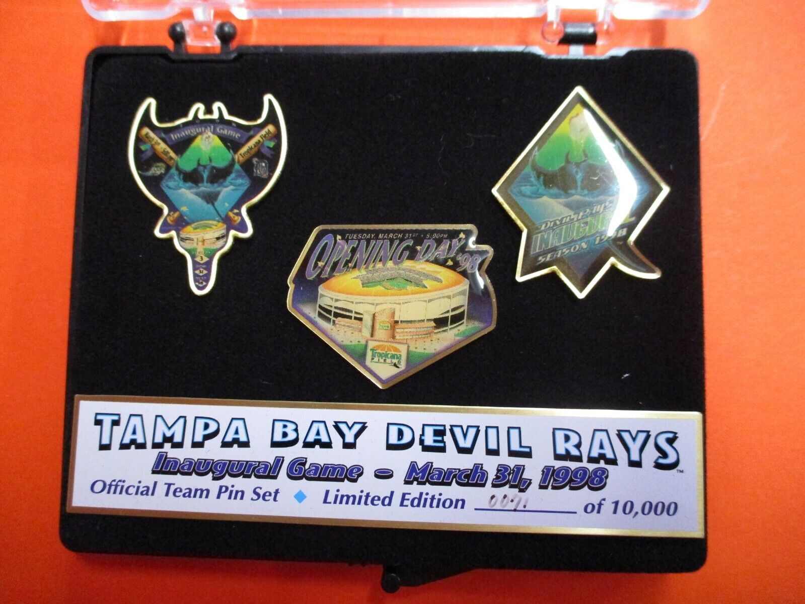 Tampa Bay Devil Rays Inaugural Game 3 Pin Limited Edition LTD Set