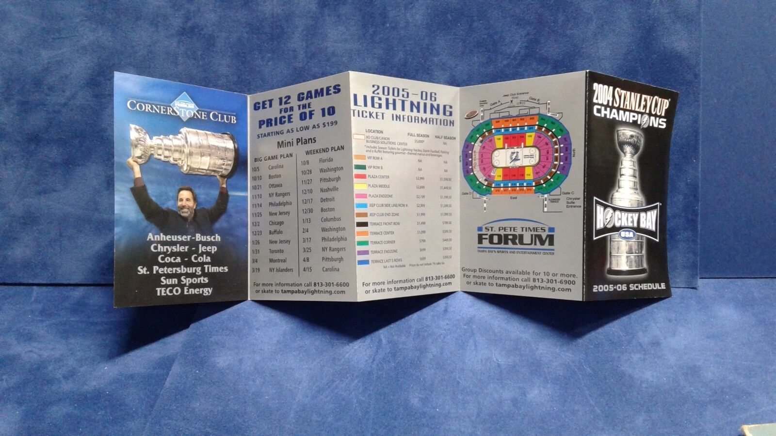 Tampa Bay Lightning  Pocket Schedule Lot of 2 05-06 2004 Stanley Cup Champions