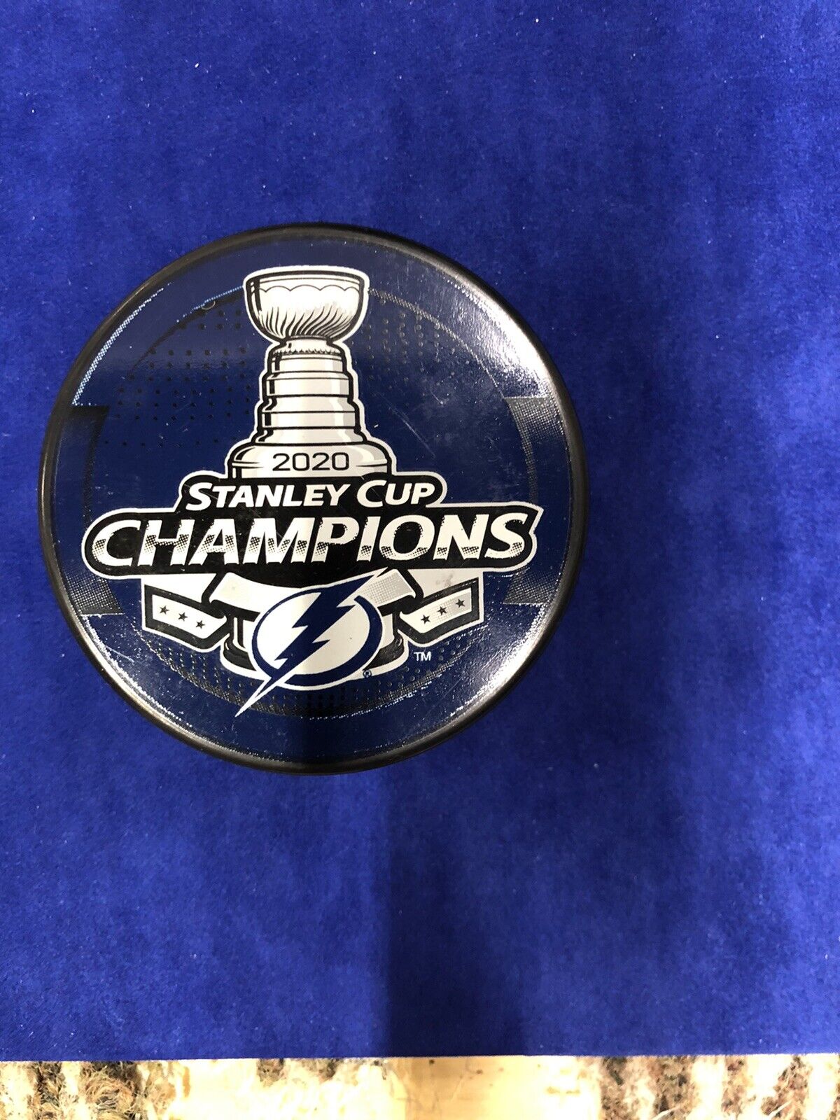 Tampa Bay Lightning 2020 Stanley Cup Champions Hockey Puck Inglasco