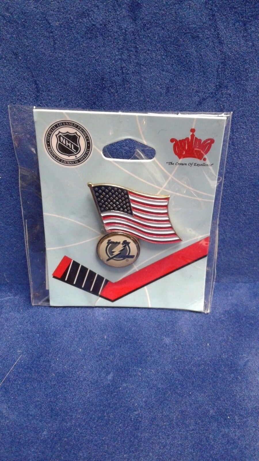 TAMPA BAY LIGHTNING AMERICAN FLAG Lapel Pin BY Aminco