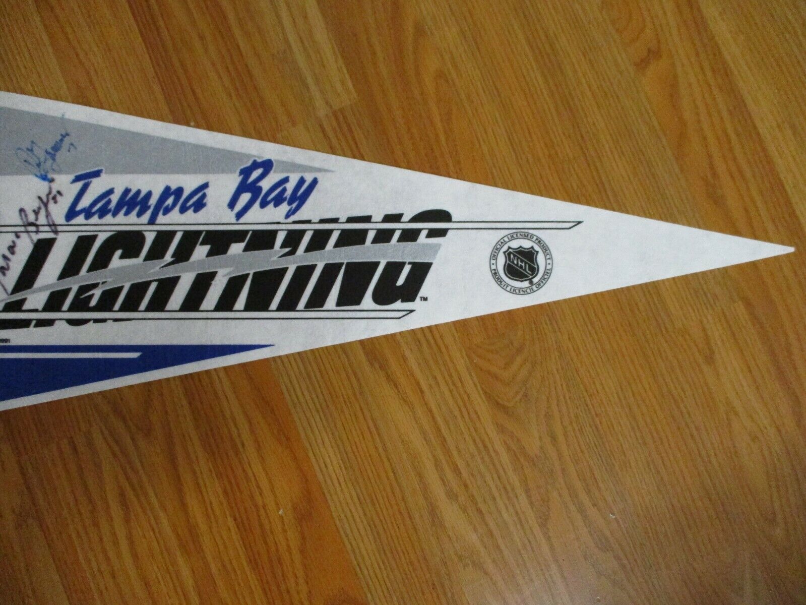 Tampa Bay Lightning Inaugural Signed Pennant Personalized 5 Autographs Zamuner