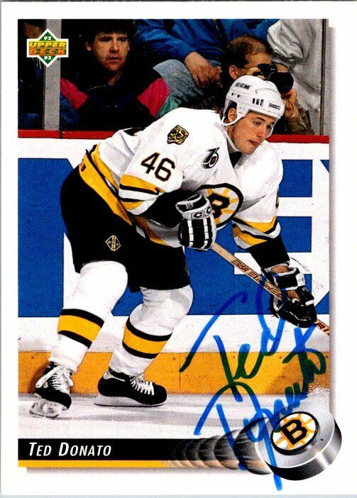 Ted Donato Boston Bruins Hand Signed 1992 Upper Deck Hockey Card 202 NM