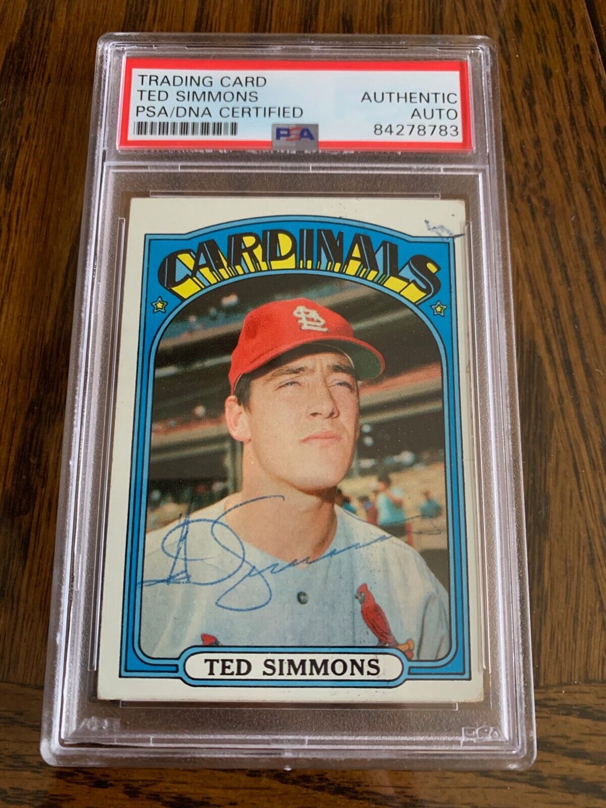 Ted Simmons Autographed Signed 1972 Topps Card 154 PSA Slabbed Certified MLB