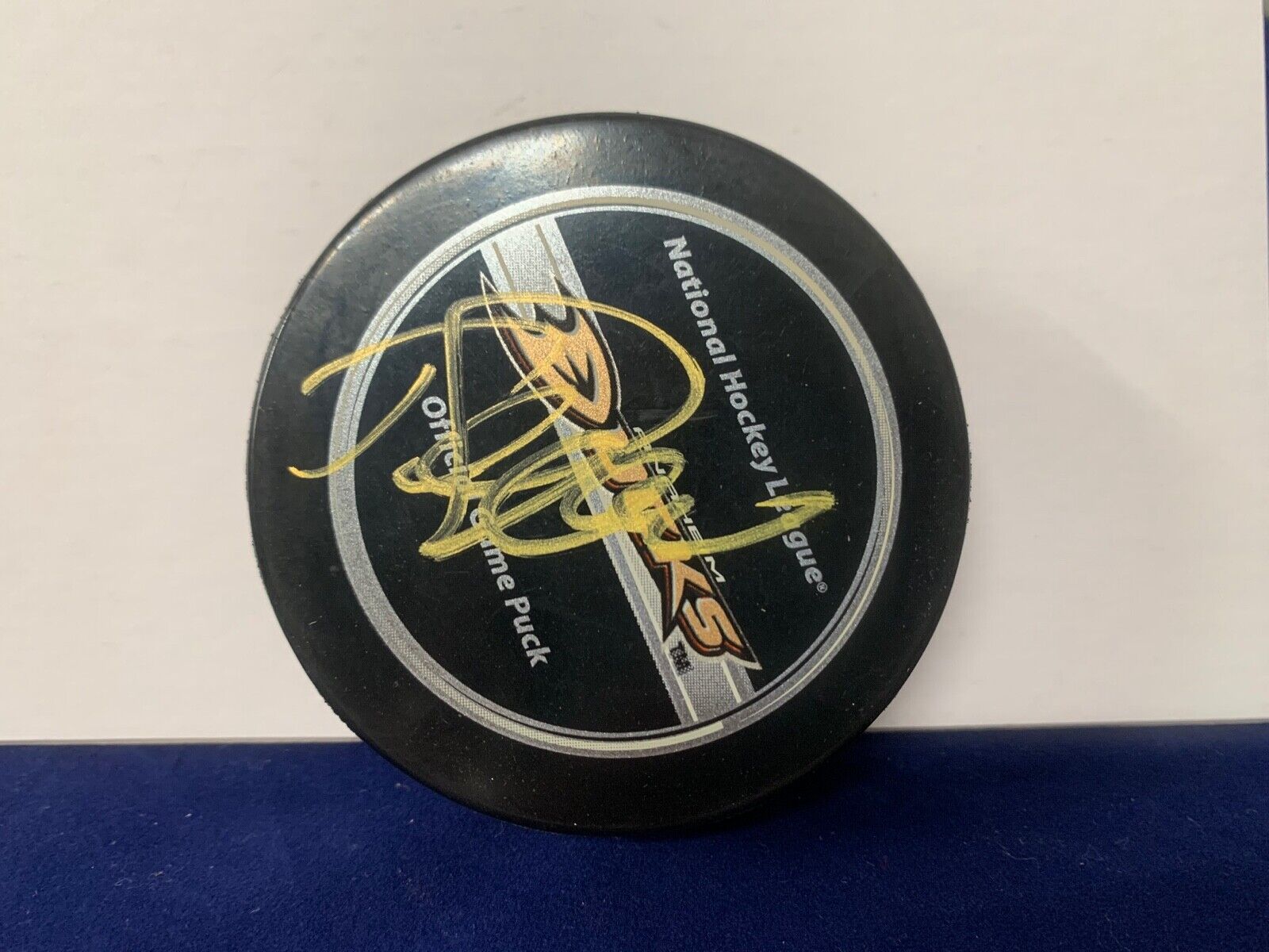Teemu Selanne Autographed Signed NHL Official Game Puck with PSA COA Ducks Logo