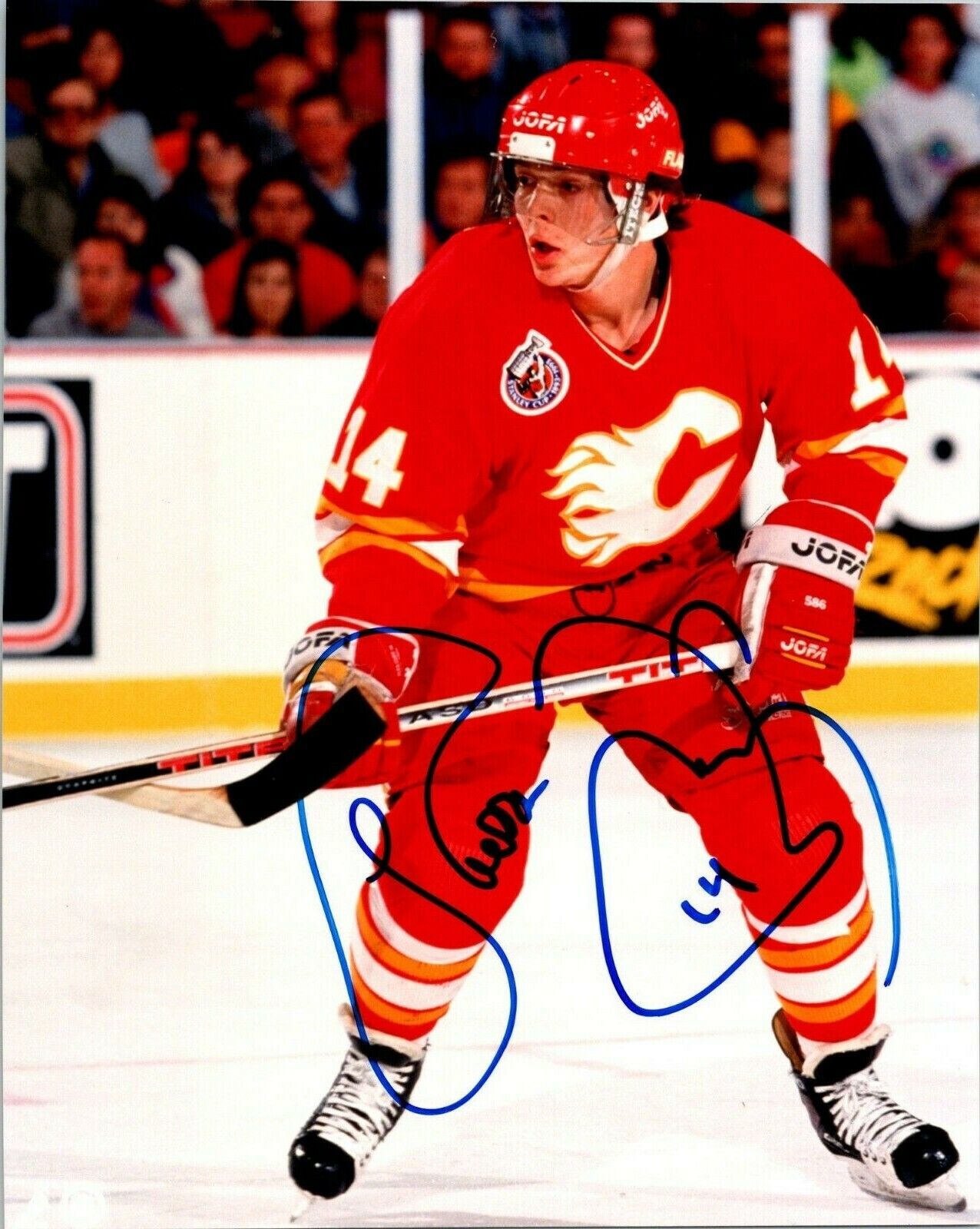 Theo Fleury Calgary Flames Signed Vintage 8x10 Color Photo B
