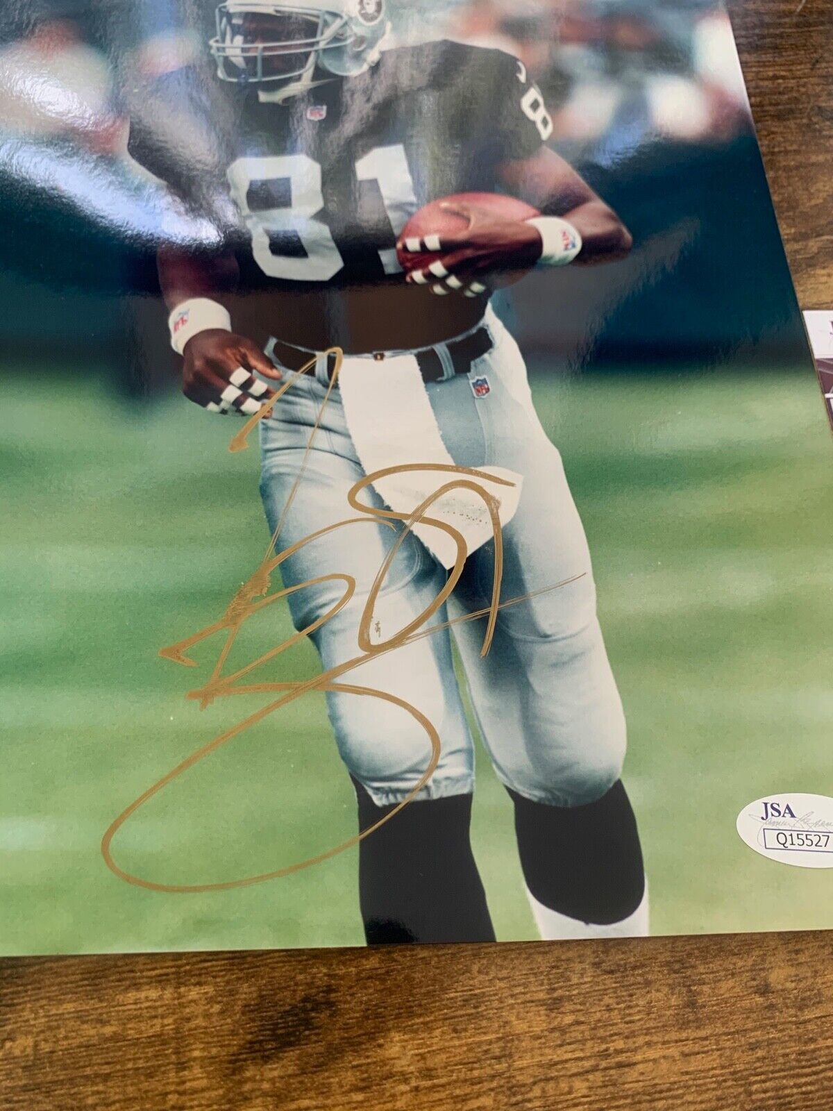 Tim Brown Oakland Raiders autographed 8x10 color photo w/ JSA Q15527
