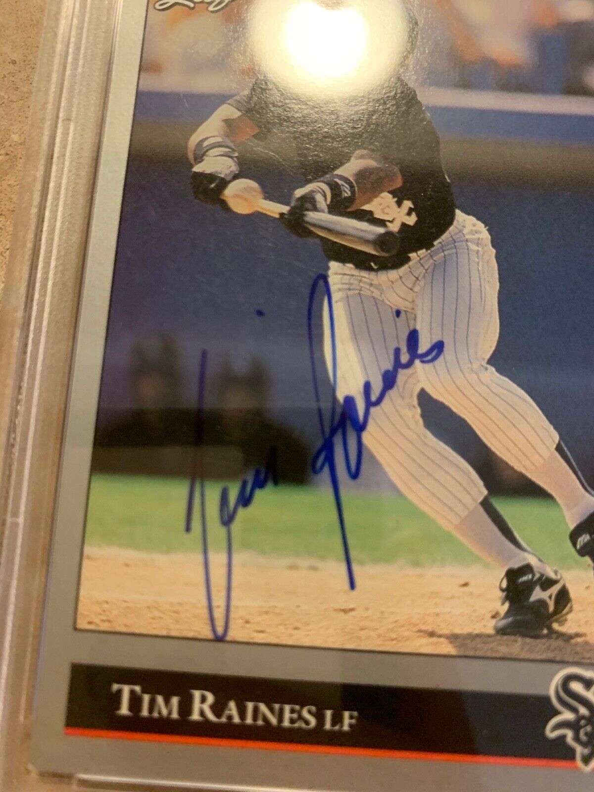 Tim Raines Autographed 1992 Leaf Baseball Card 37 PSA Certified & Slabbed
