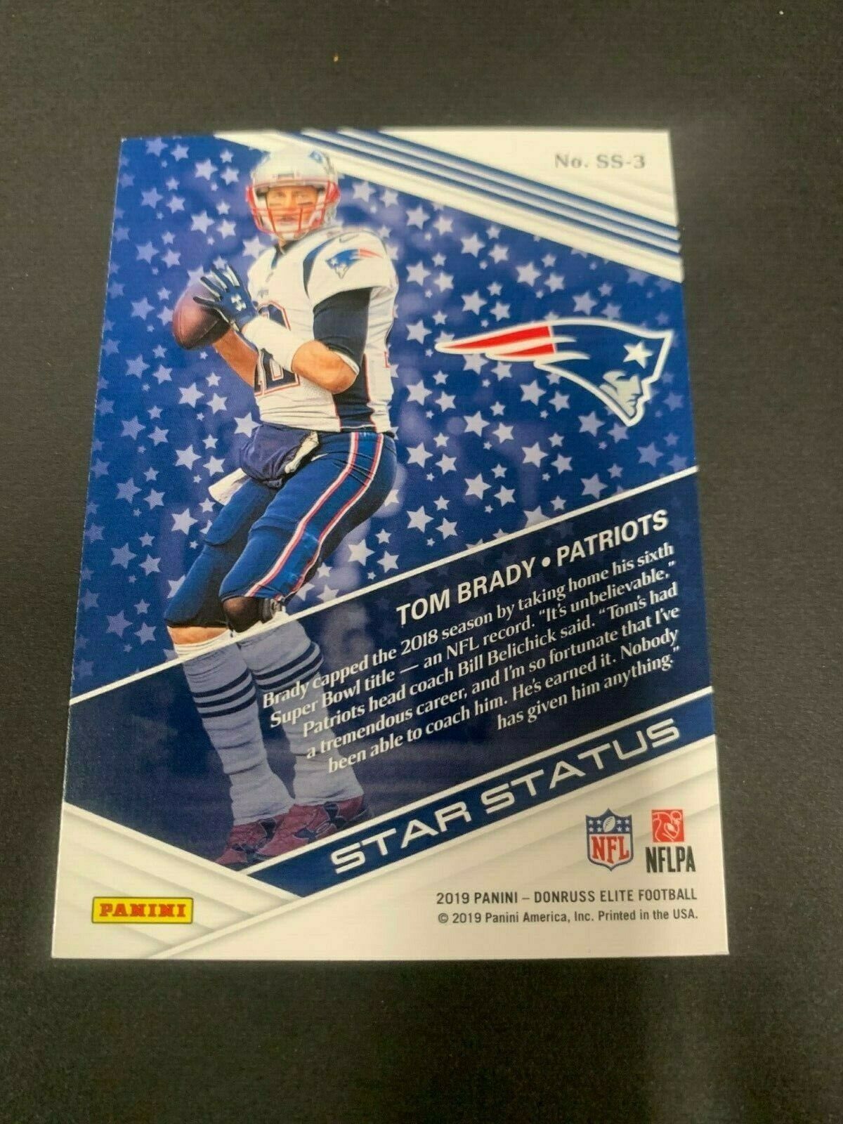 Tom Brady New England Patriots 2019 Elite Star Status Green Card NM MT Condition