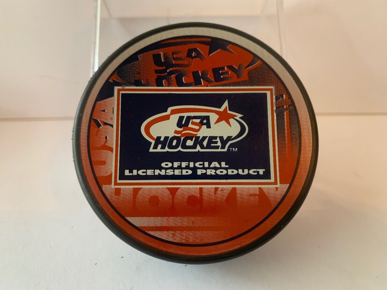 Tom Poti Autographed Official NHL Hockey Puck with Team USA Hockey Logo