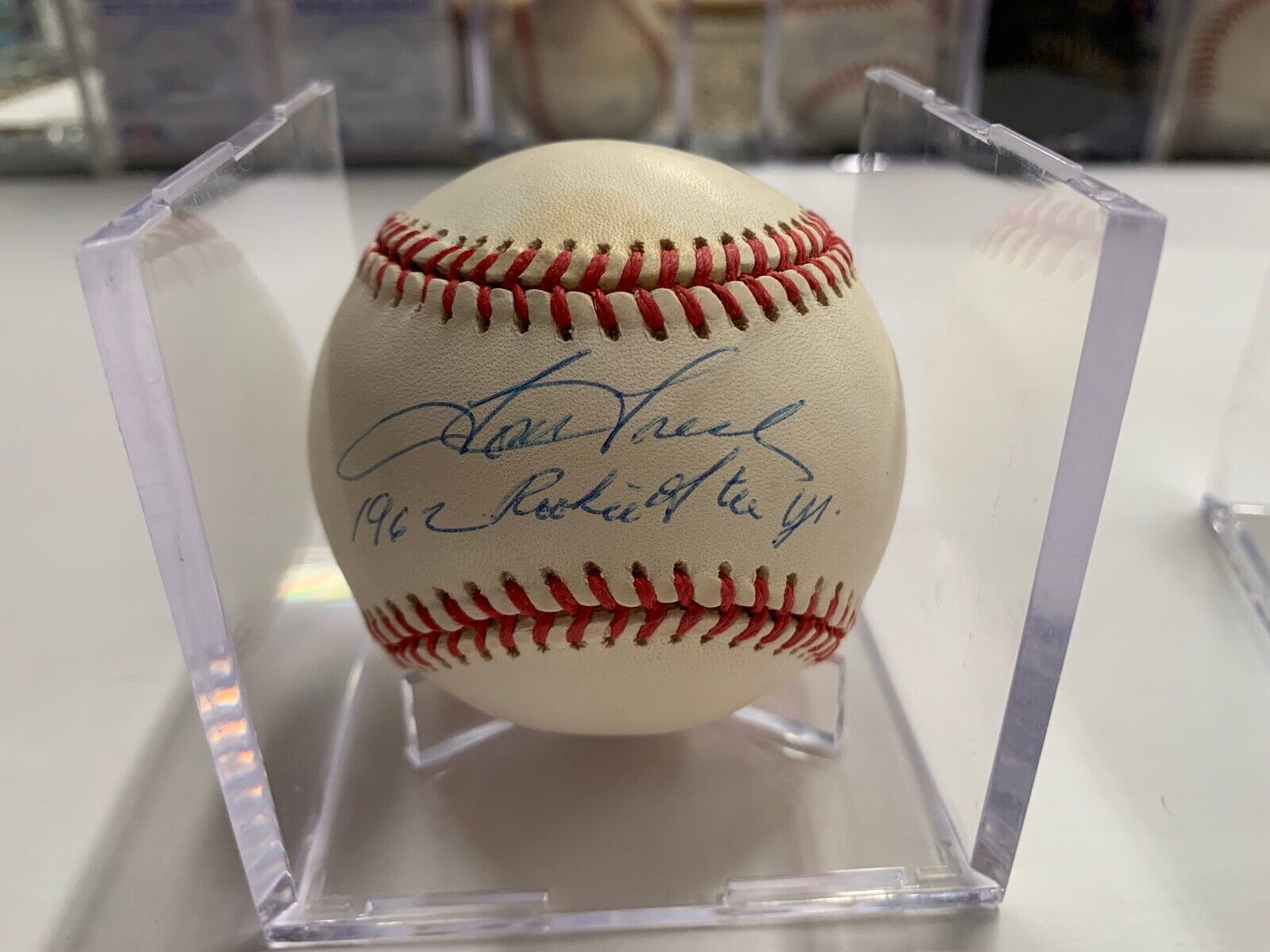 Tom Tresh Autographed Rawlings Baseball W/ '1962 ROY' PSA Certified AI63888 MLB