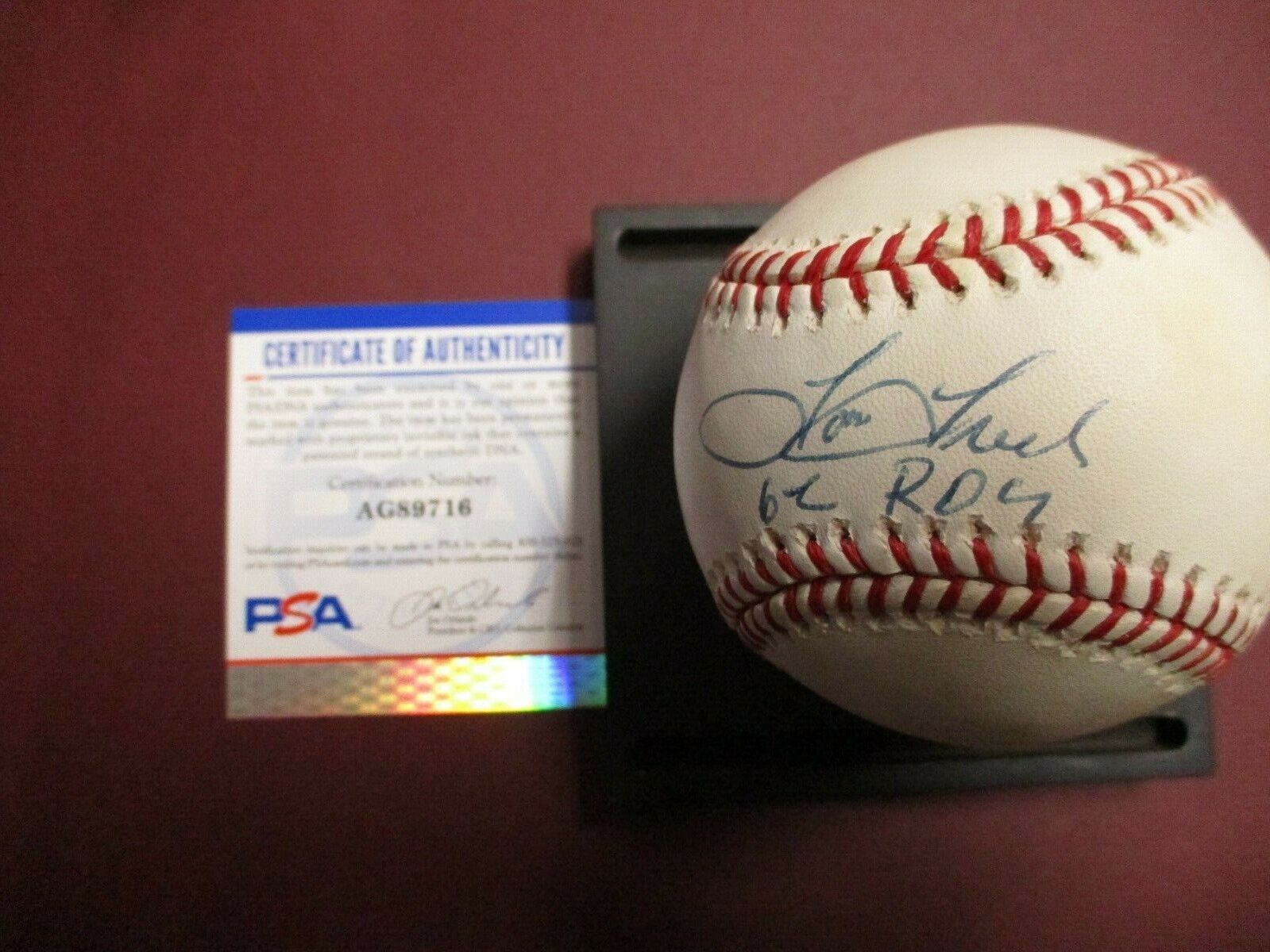 Tom Tresh NY Yankees 62 ROY Autographed Official Ball Signed Baseball PSA COA