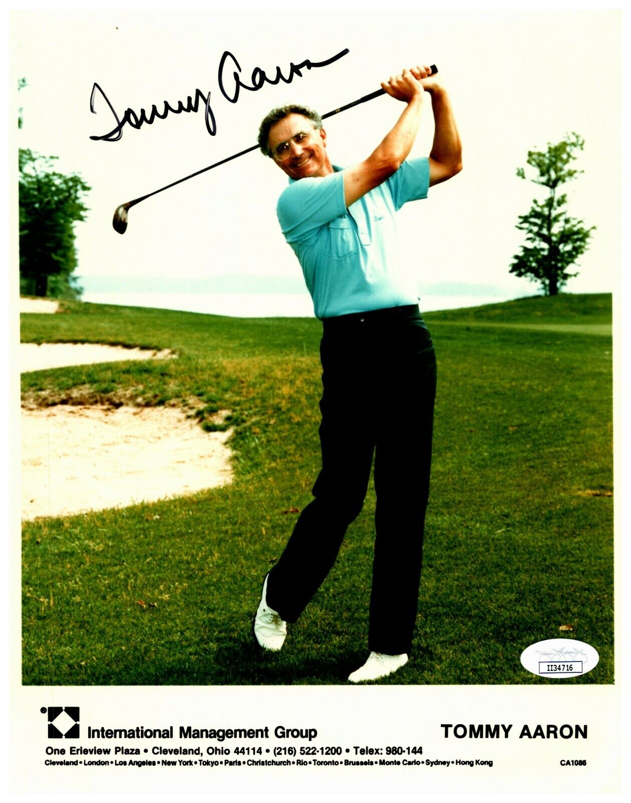 Tommy Aaron Golfer Vintage Autographed Signed Color Photo JSA