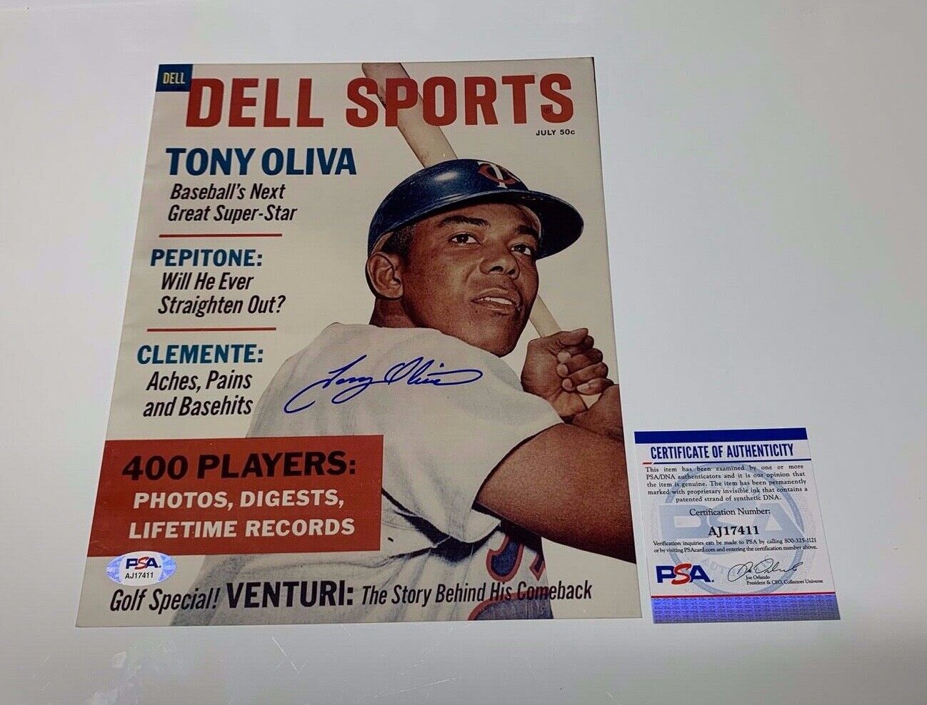 Tony Oliva Minnesota Twins Autographed 8x10 Sports Photo B PSA COA AJ17411