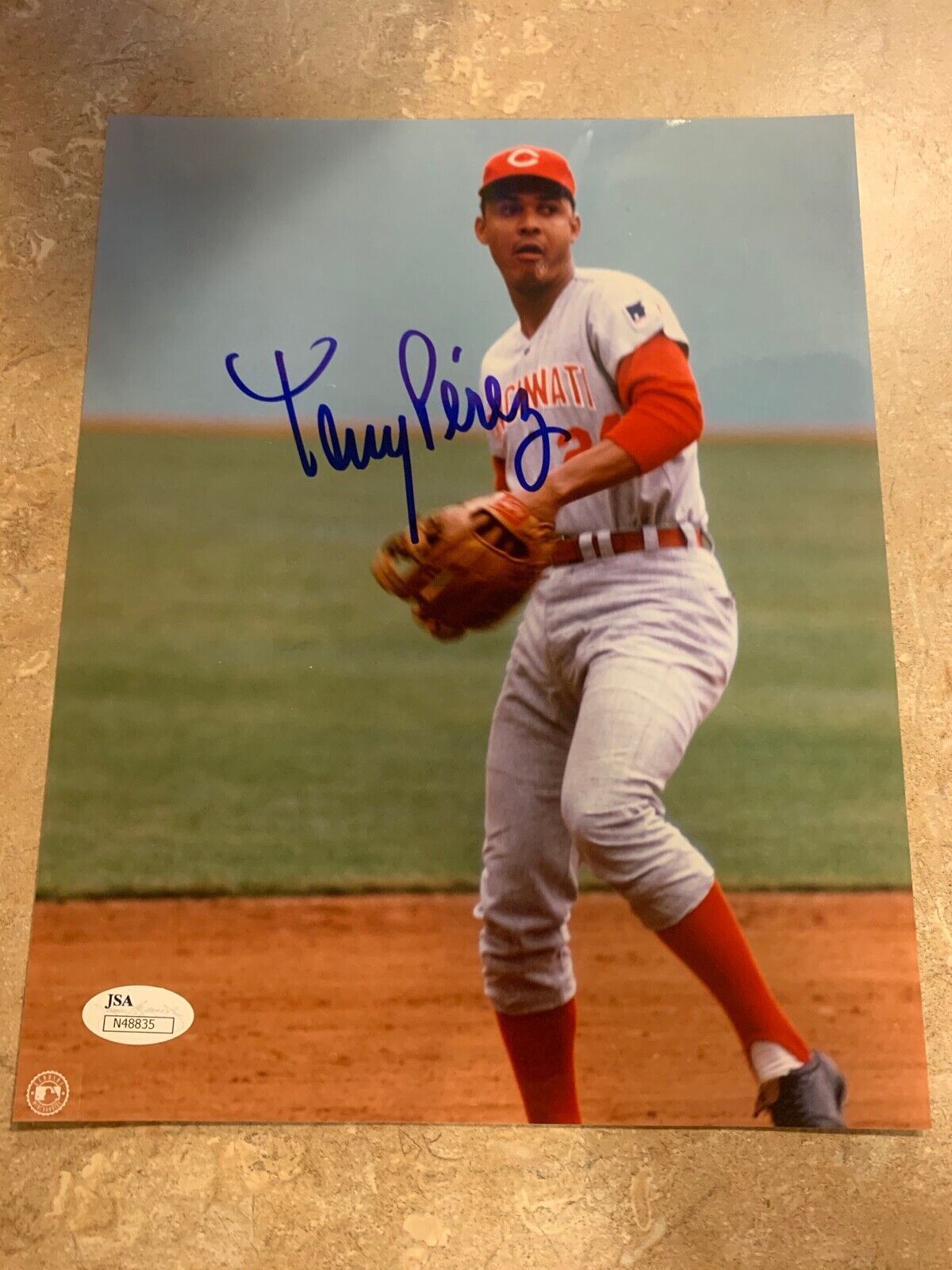 Tony Perez Cincinnati Reds Autographed 8x10 Photo w/ JSA COA N48835