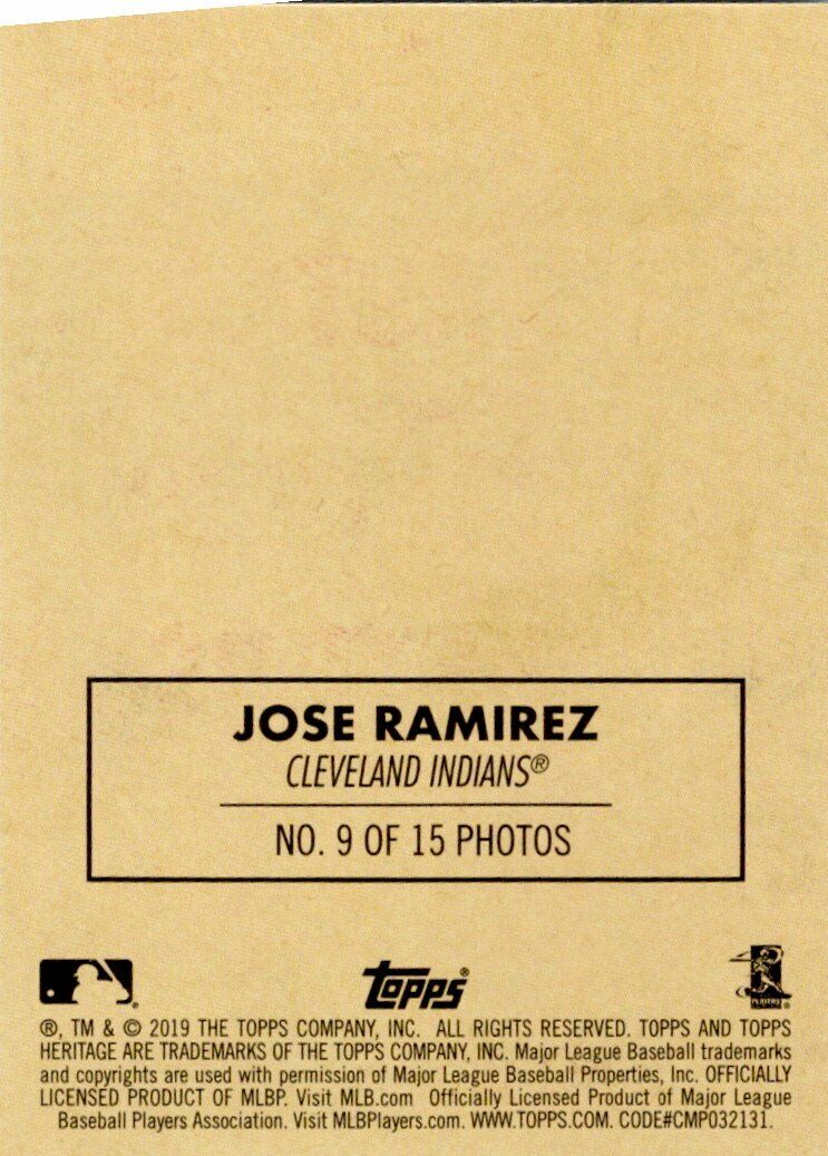 Topps Heritage 2019 Jose Ramirez Sticker and Chrome Card lot of 2