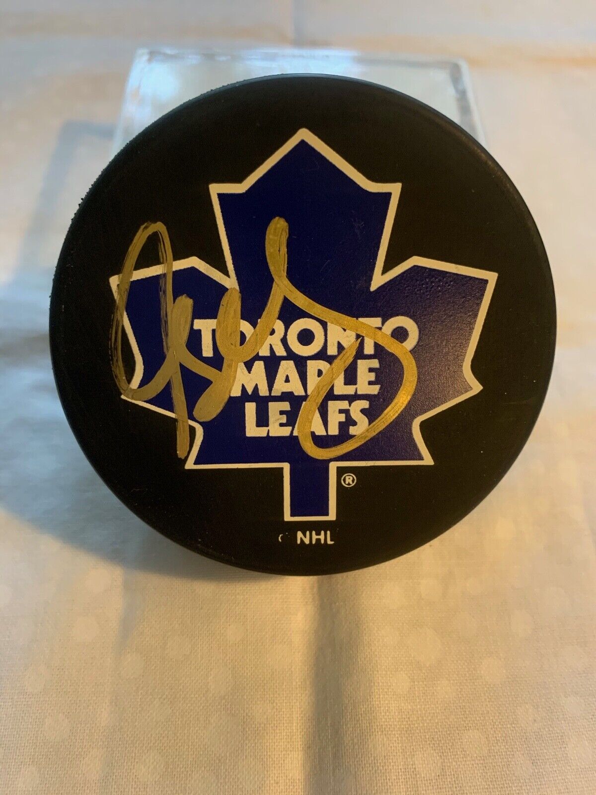 Toronto Maple Leafs Hockey Puck Autographed by Glen Healy with All Sports COA