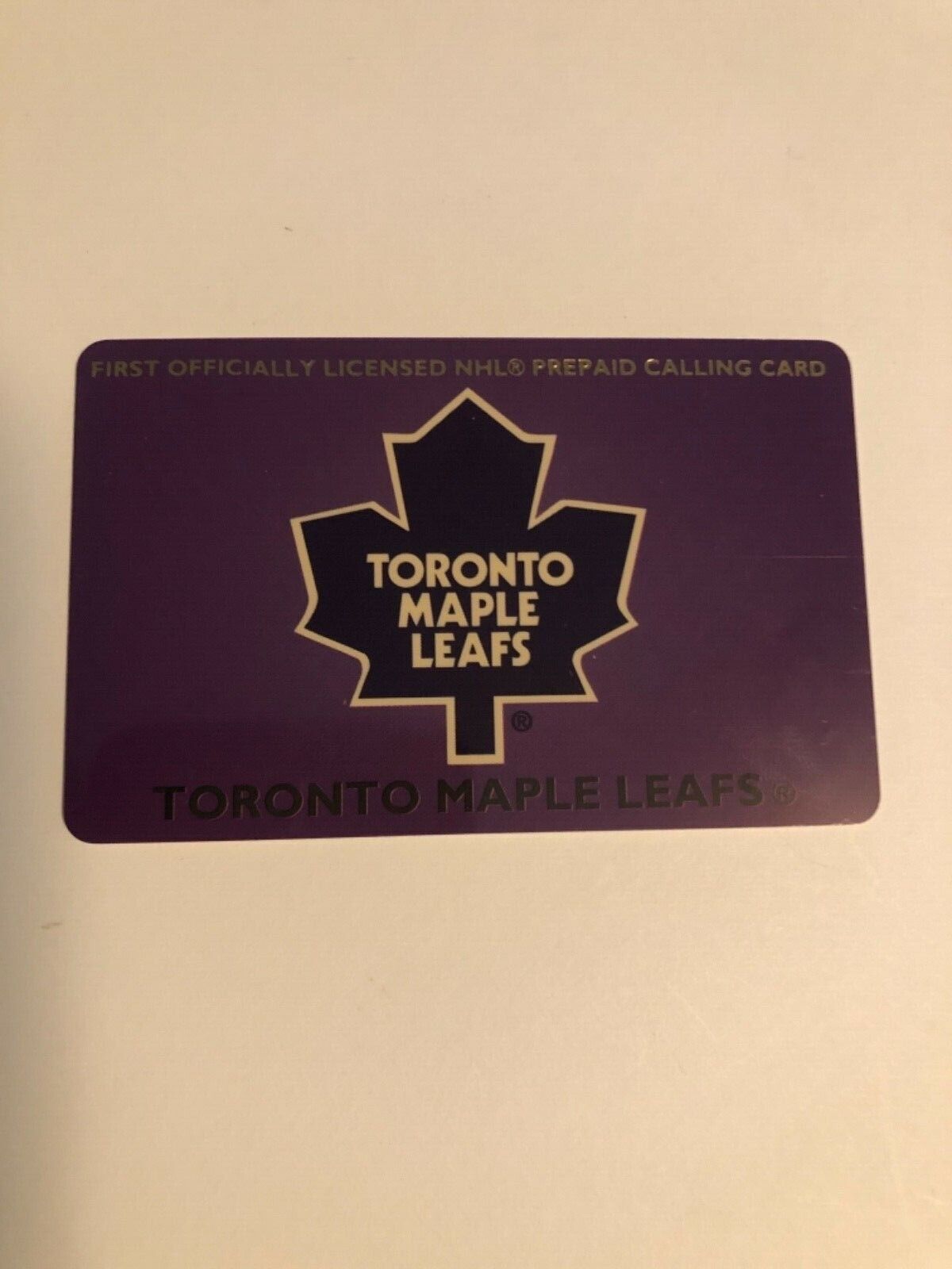 Toronto Maple Leafs Phone Card $10 First Officiallly Licensed NHL Phone Card