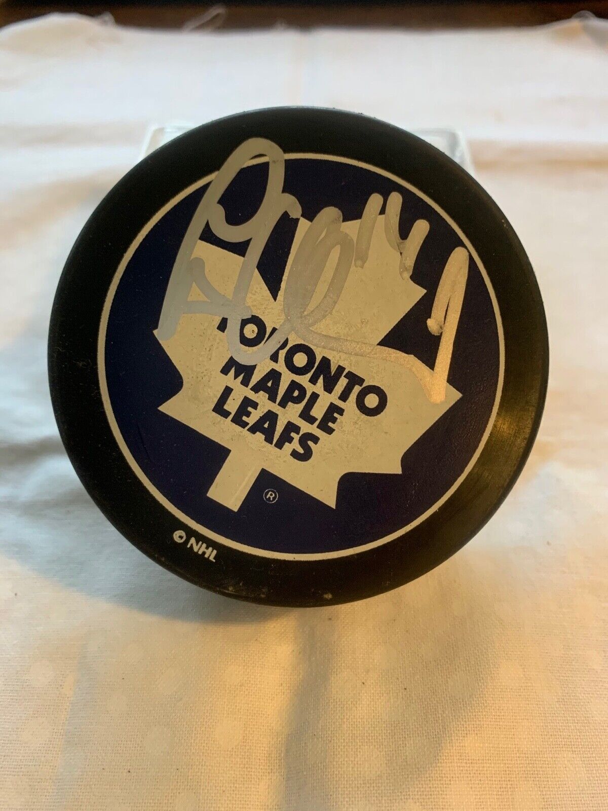 Toronto Maple Leafs Puck Autographed by Jonas Hoglund w/ All Sports COA