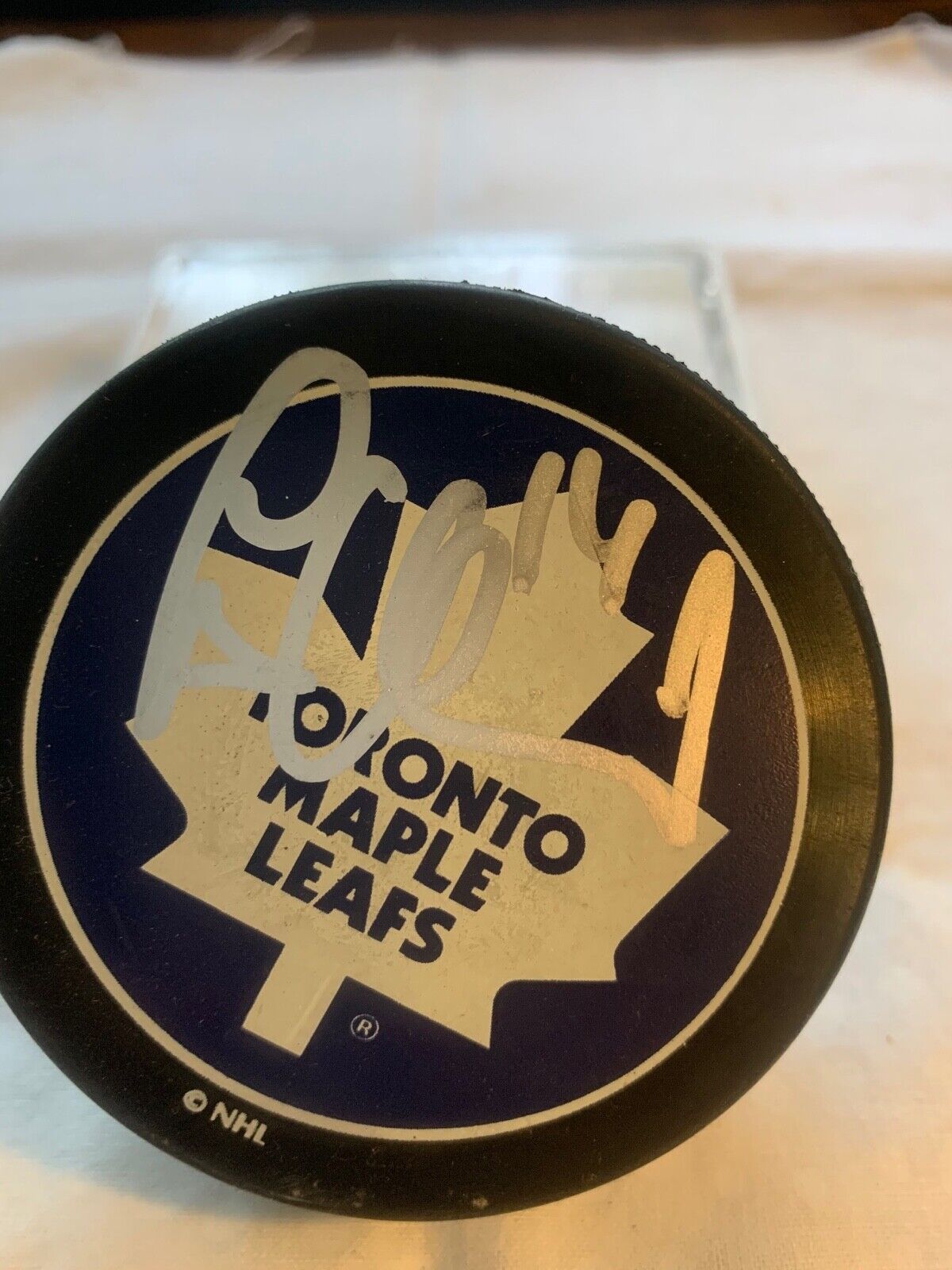 Toronto Maple Leafs Puck Autographed by Jonas Hoglund w/ All Sports COA