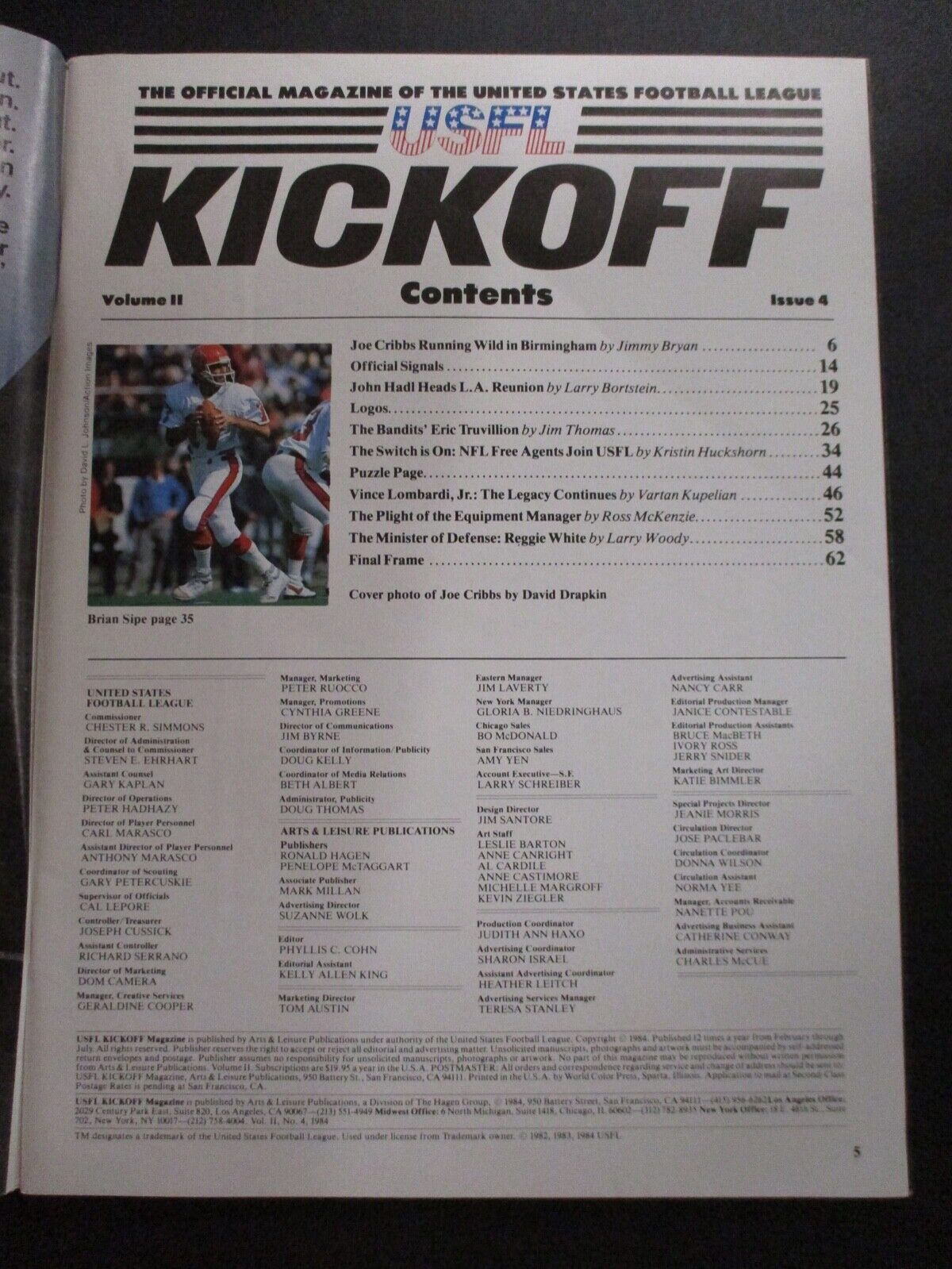 USFL Kickoff Official 1984 NFL Generals Program Herschel Walker Vol.2 Issue 2 VG