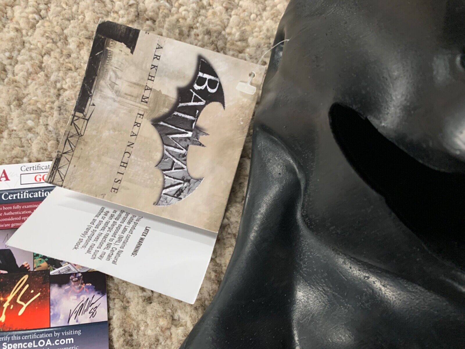 Val Kilmer Full Rubber Batman Mask Signed Bruce Wayne Batman JSA Celebrity