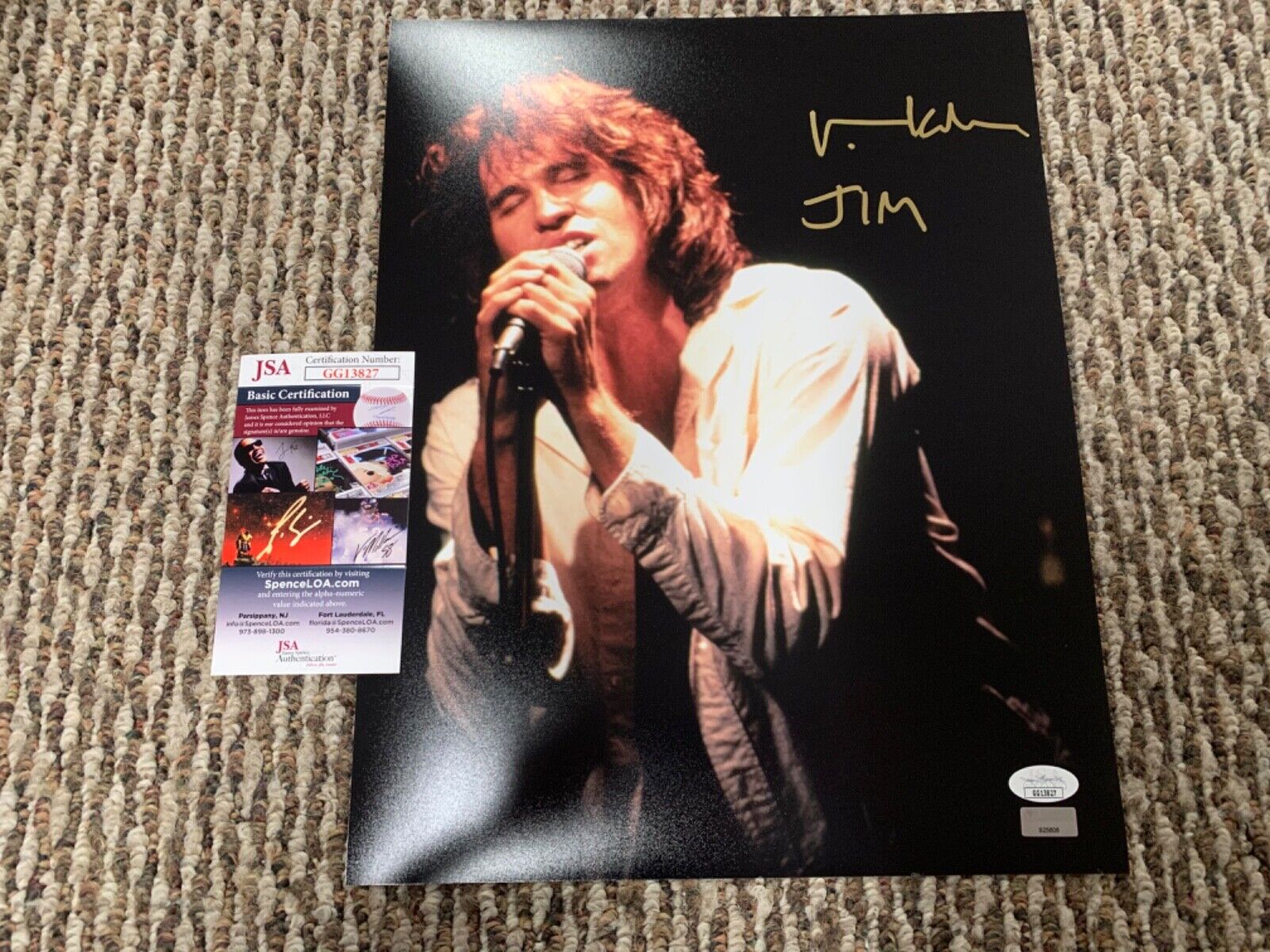 Val Kilmer Jim Morrison From The Doors Autographed 11x14 Photo JSA Celebrity