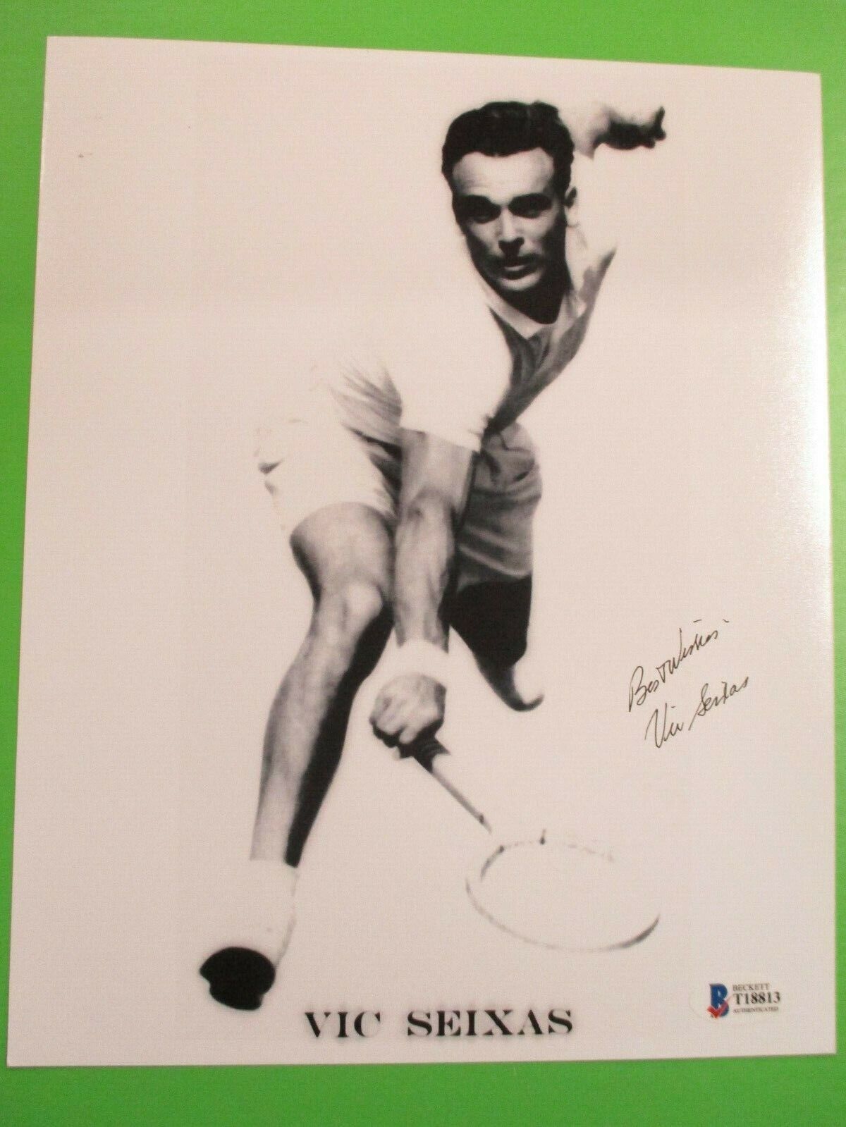 Vic Seixas Tennis Wimbledon Champion Signed Autographed 8x10 B&W Photo BAS