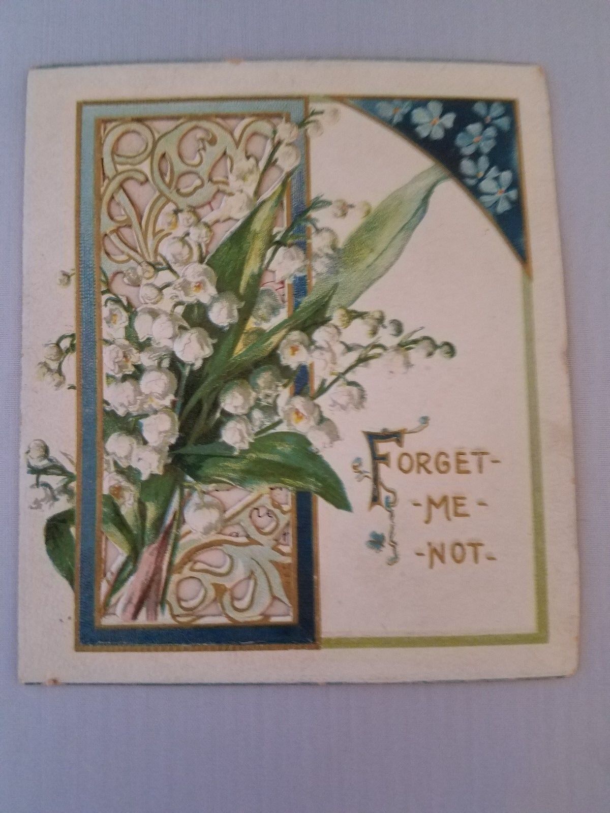 VINTAGE CHRISTMAS GREETING CARD 'FORGET ME NOT'