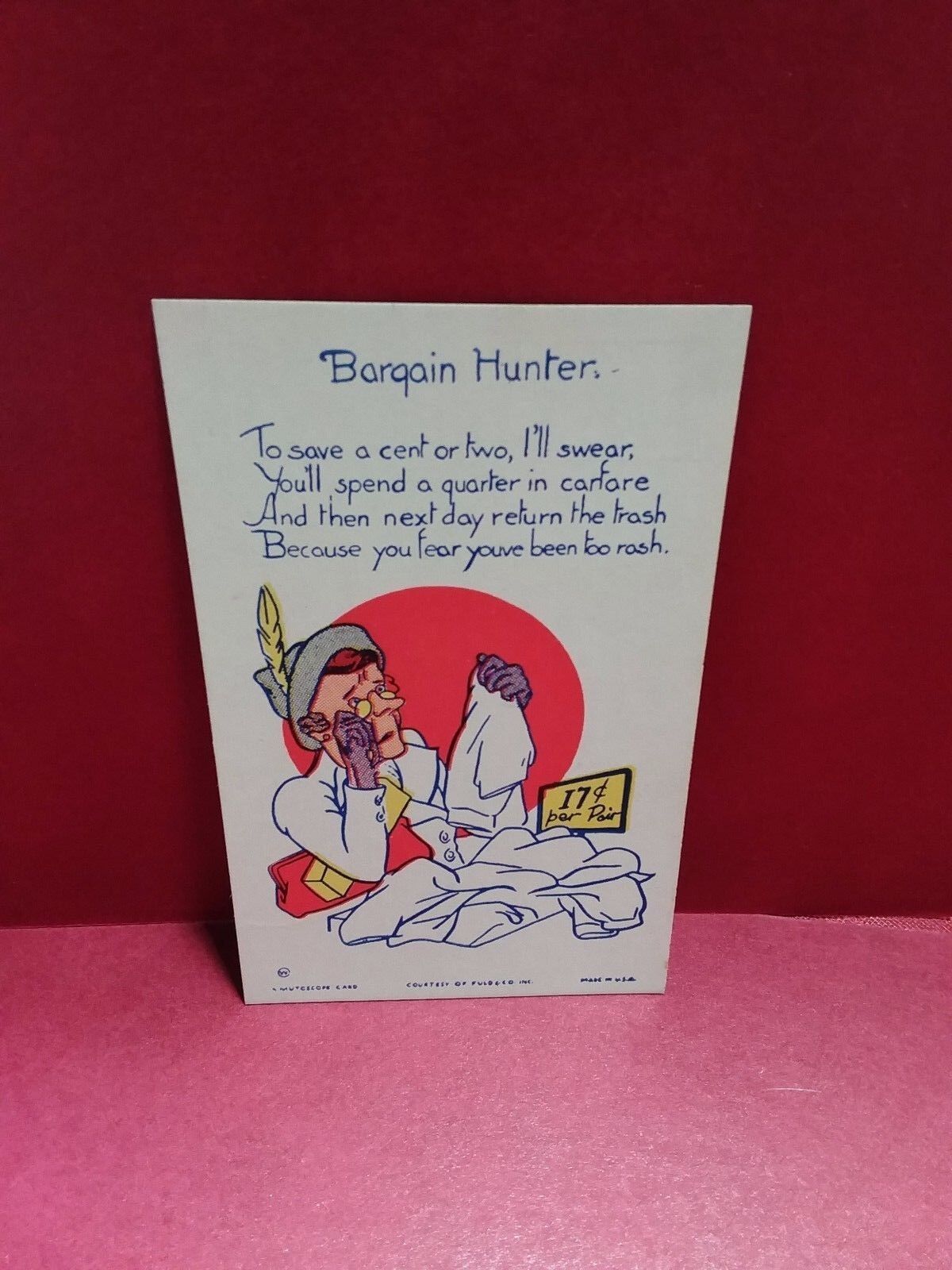 Vintage Mutoscope Comic Image Cards Bargin Hunter