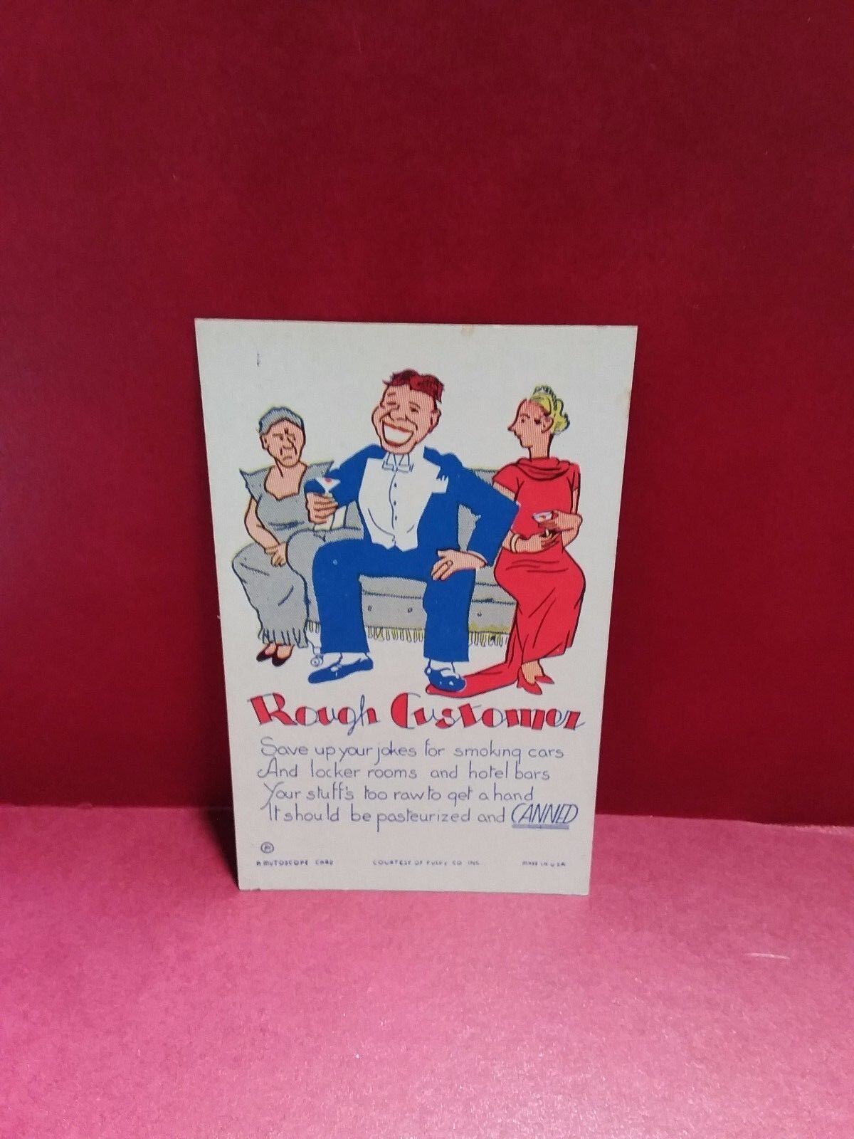 Vintage Mutoscope Comic Image Cards Rough Customer