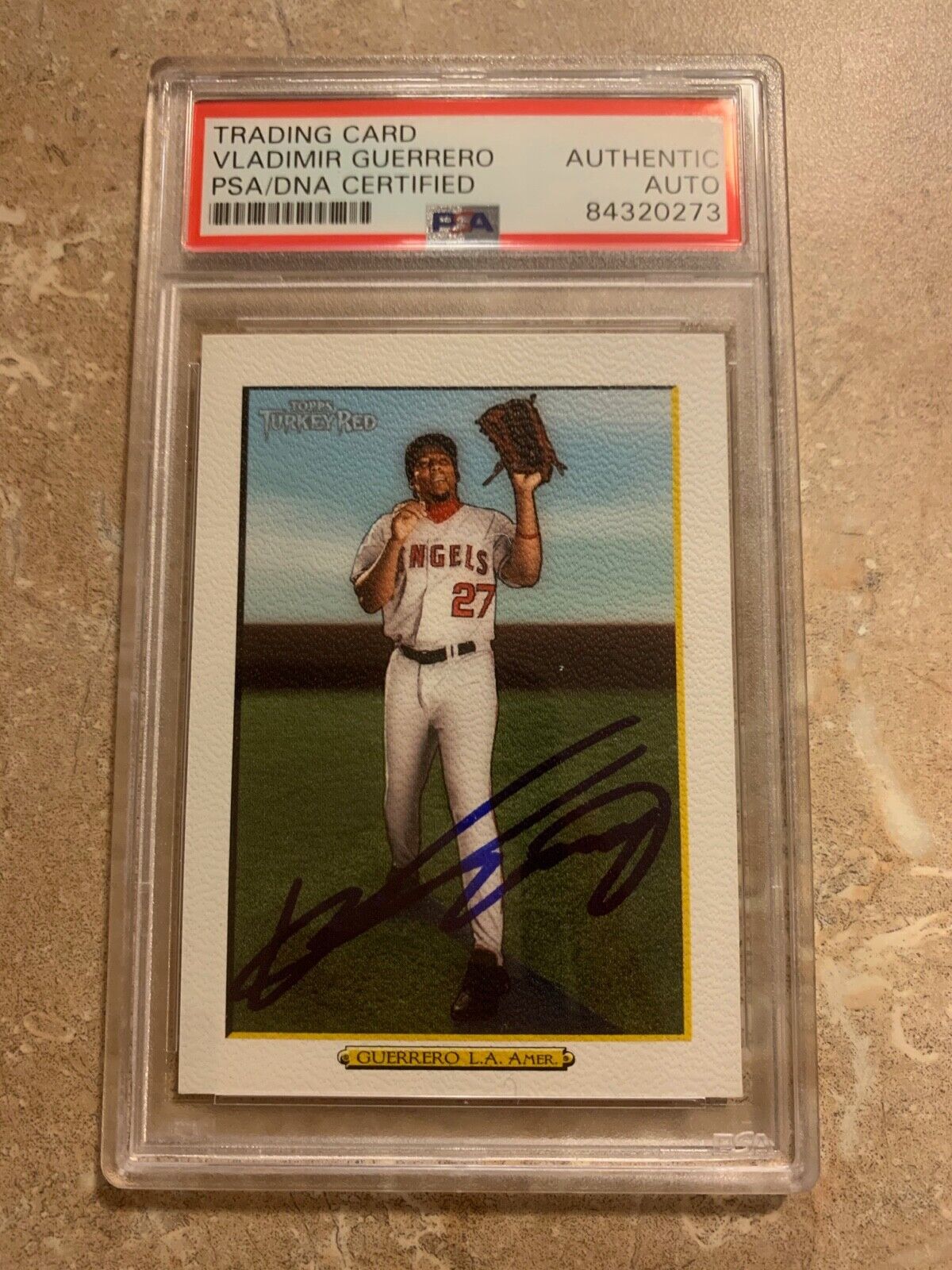 Vladimir Guerrero Autographed 2006 Topps Turkey Red Card PSA Slabbed  Angels