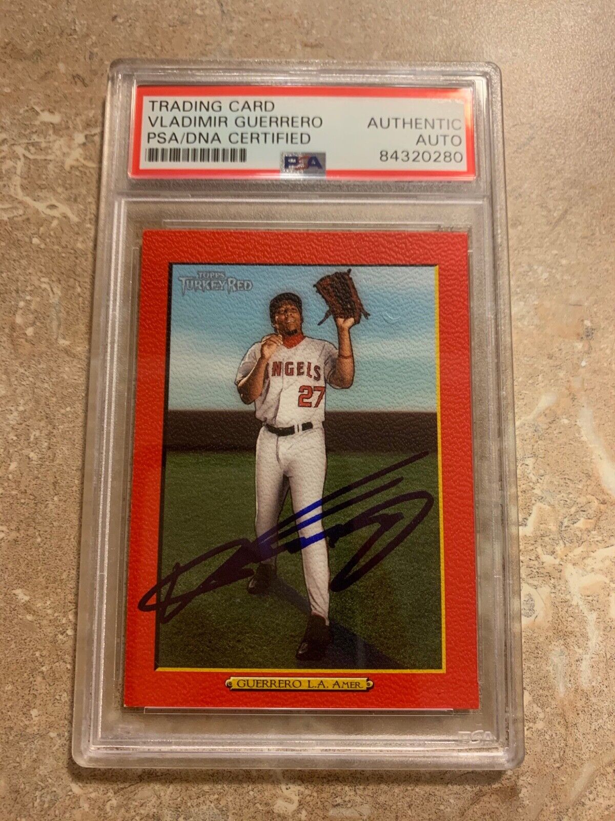 Vladimir Guerrero Autographed 2006 Topps Turkey Red Card PSA Slabbed  RED