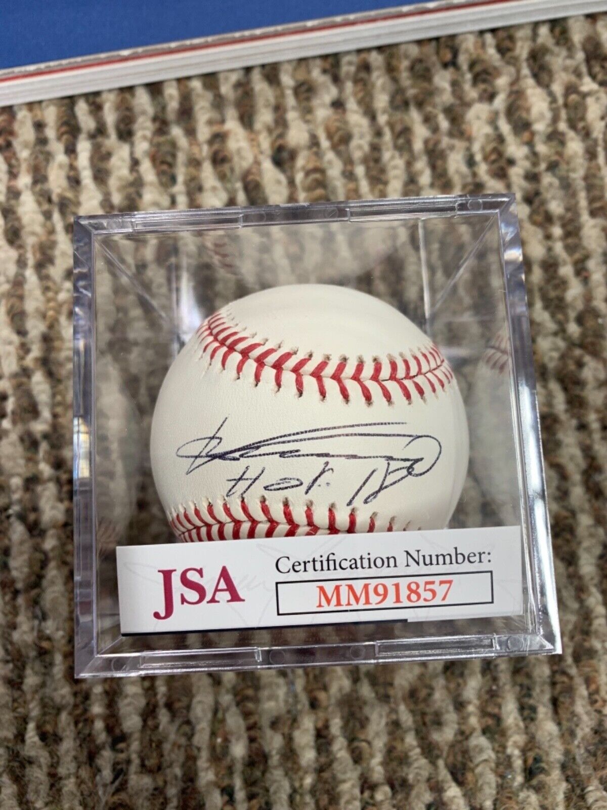 Vladimir Guerrero Senior Autographed Baseball HOF18 W/ JSA COA MM91857